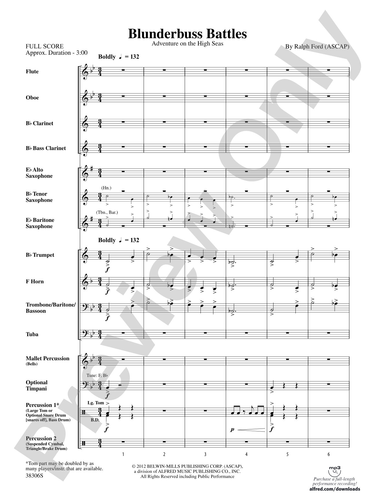 Blunderbuss Battles: Concert Band Conductor Score & Parts