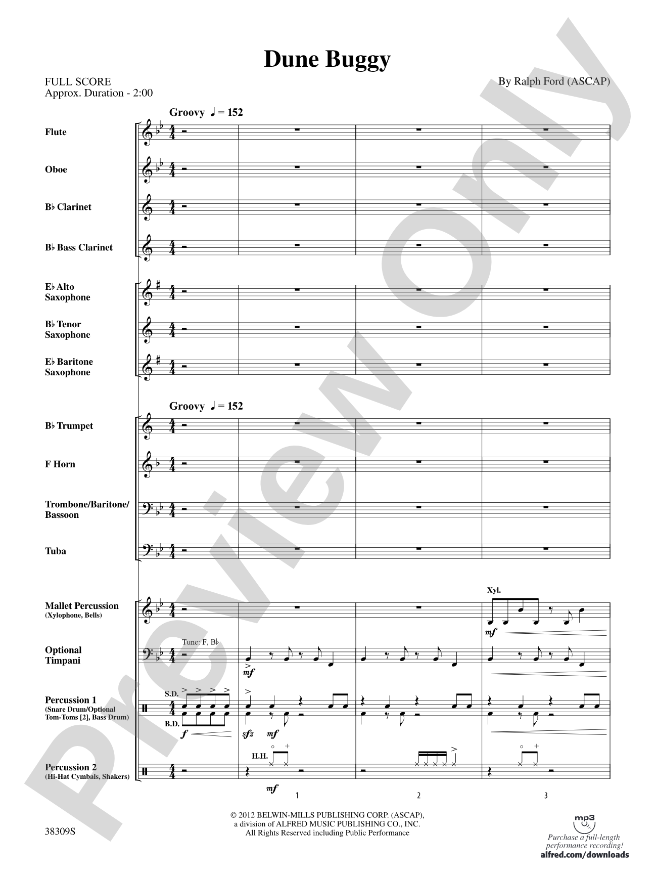 Dune Buggy: Concert Band Conductor Score & Parts