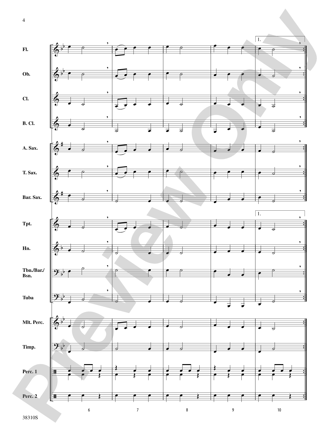 Slavonic Dance No. 1: Concert Band Conductor Score & Parts