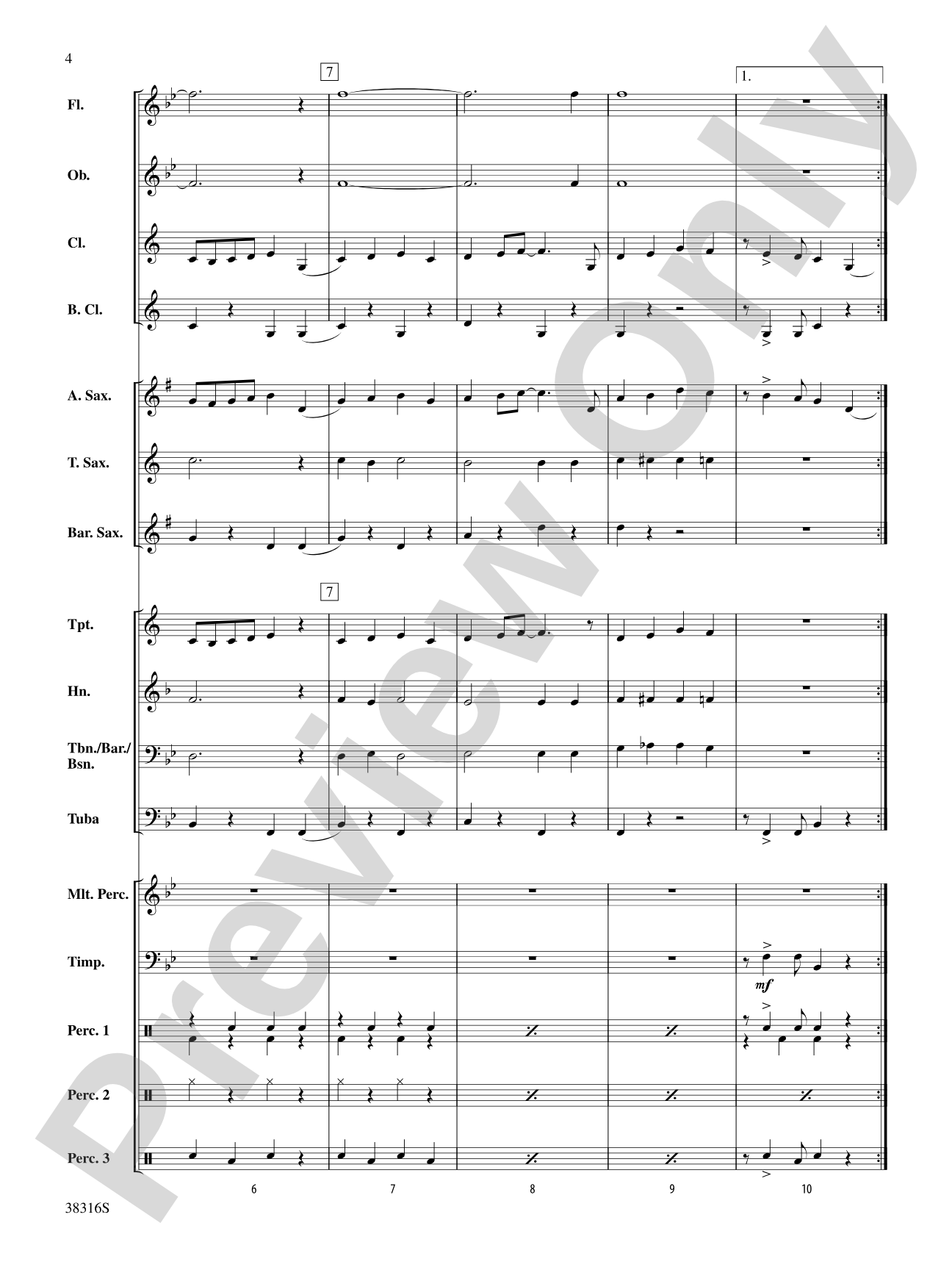 The Syncopated Clock: Concert Band Conductor Score & Parts