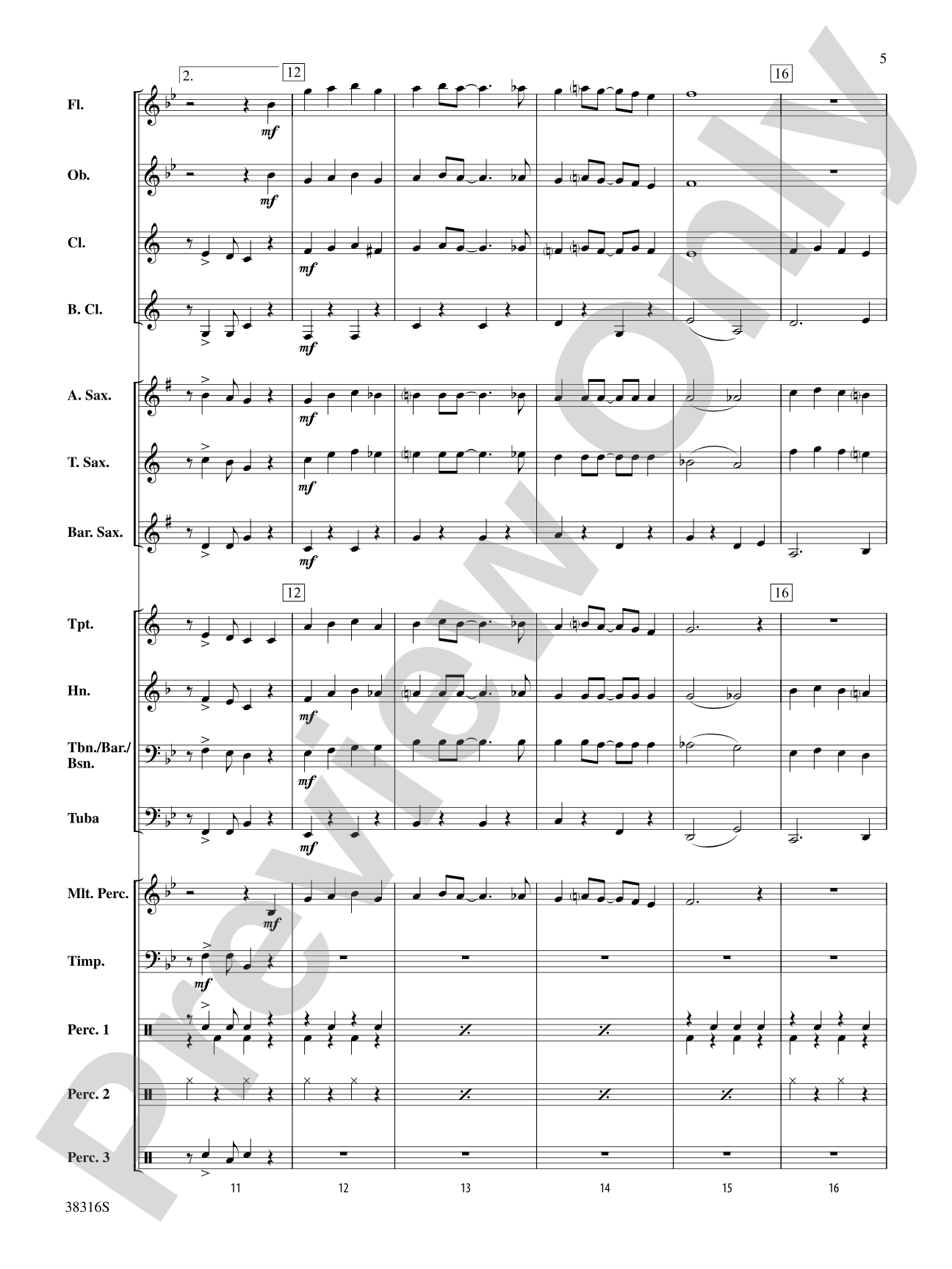 The Syncopated Clock: Concert Band Conductor Score & Parts