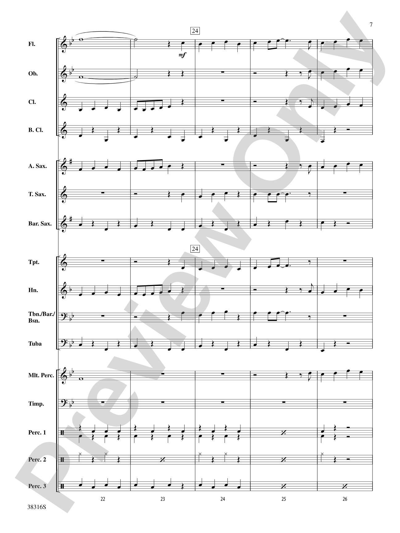 The Syncopated Clock: Concert Band Conductor Score & Parts
