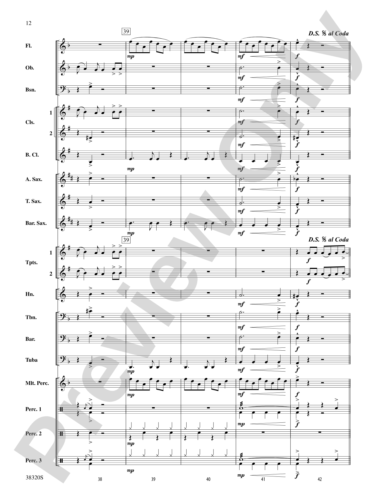 Grenade: Concert Band Conductor Score & Parts