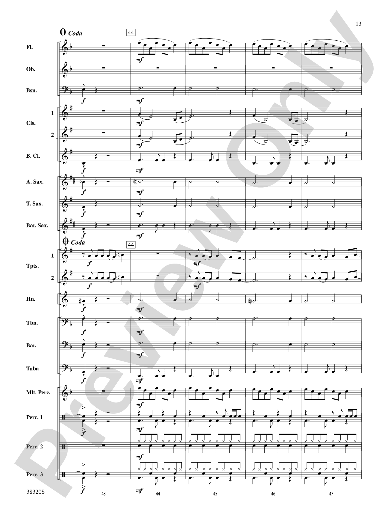 Grenade: Concert Band Conductor Score & Parts