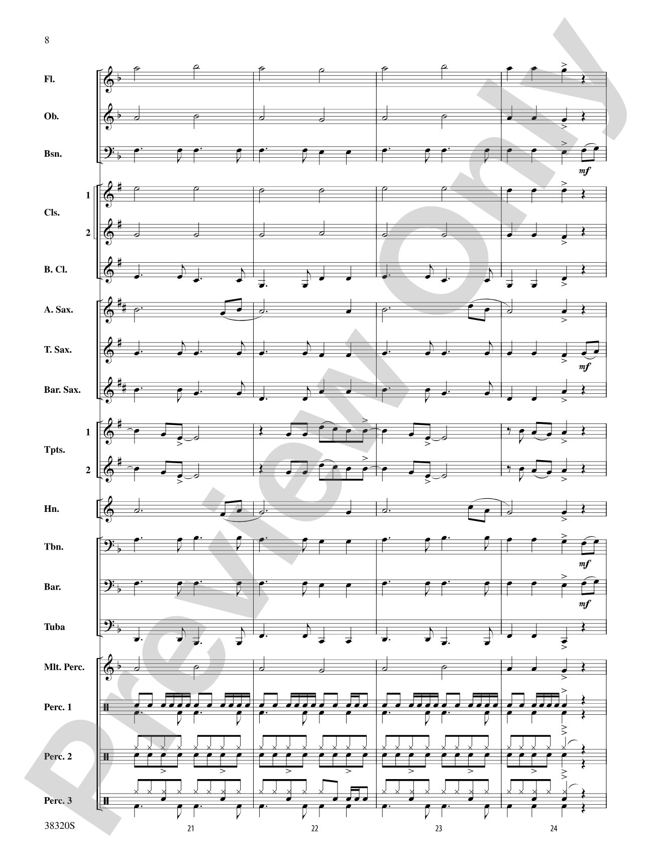 Grenade: Concert Band Conductor Score & Parts