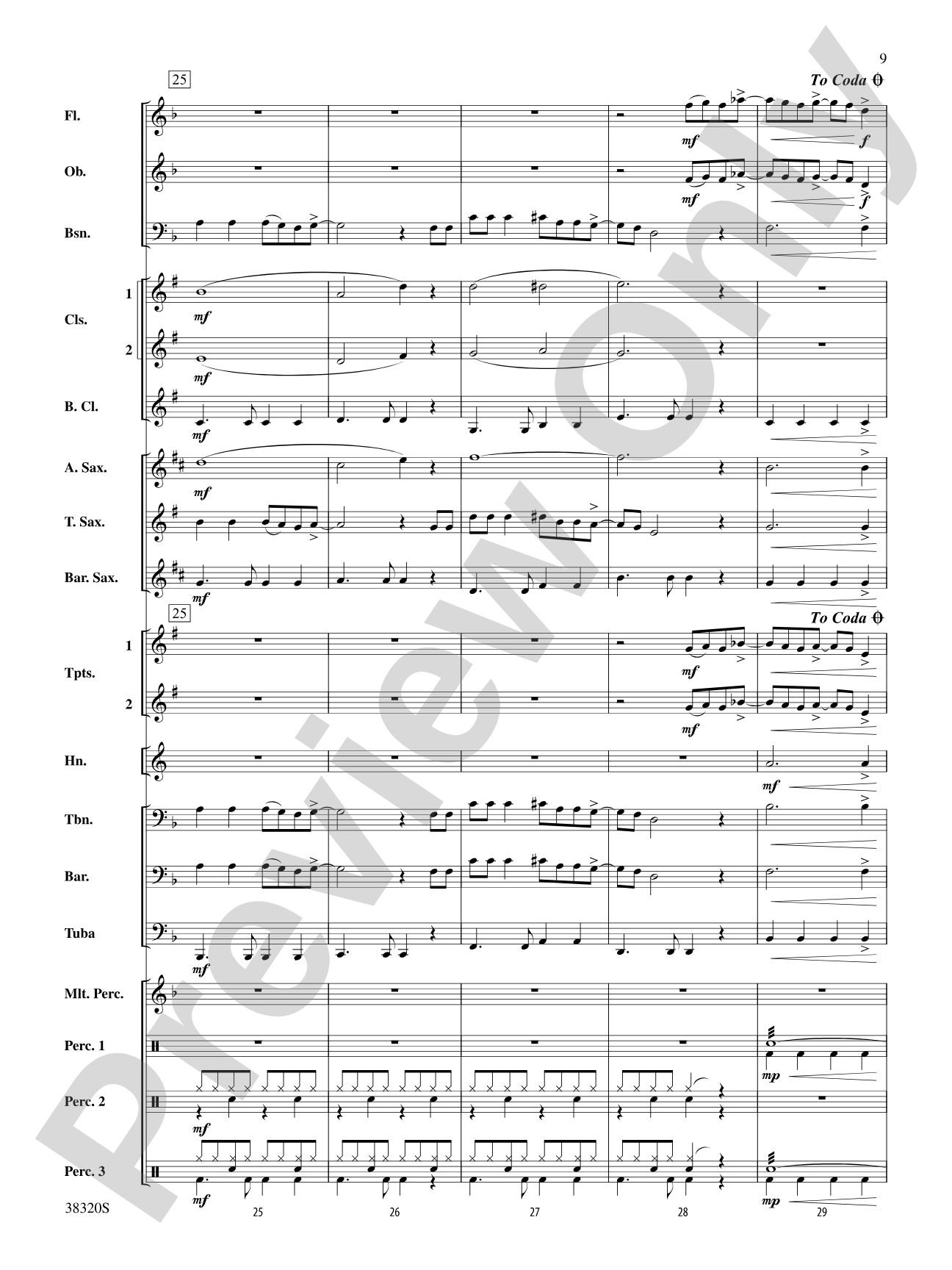 Grenade: Concert Band Conductor Score & Parts