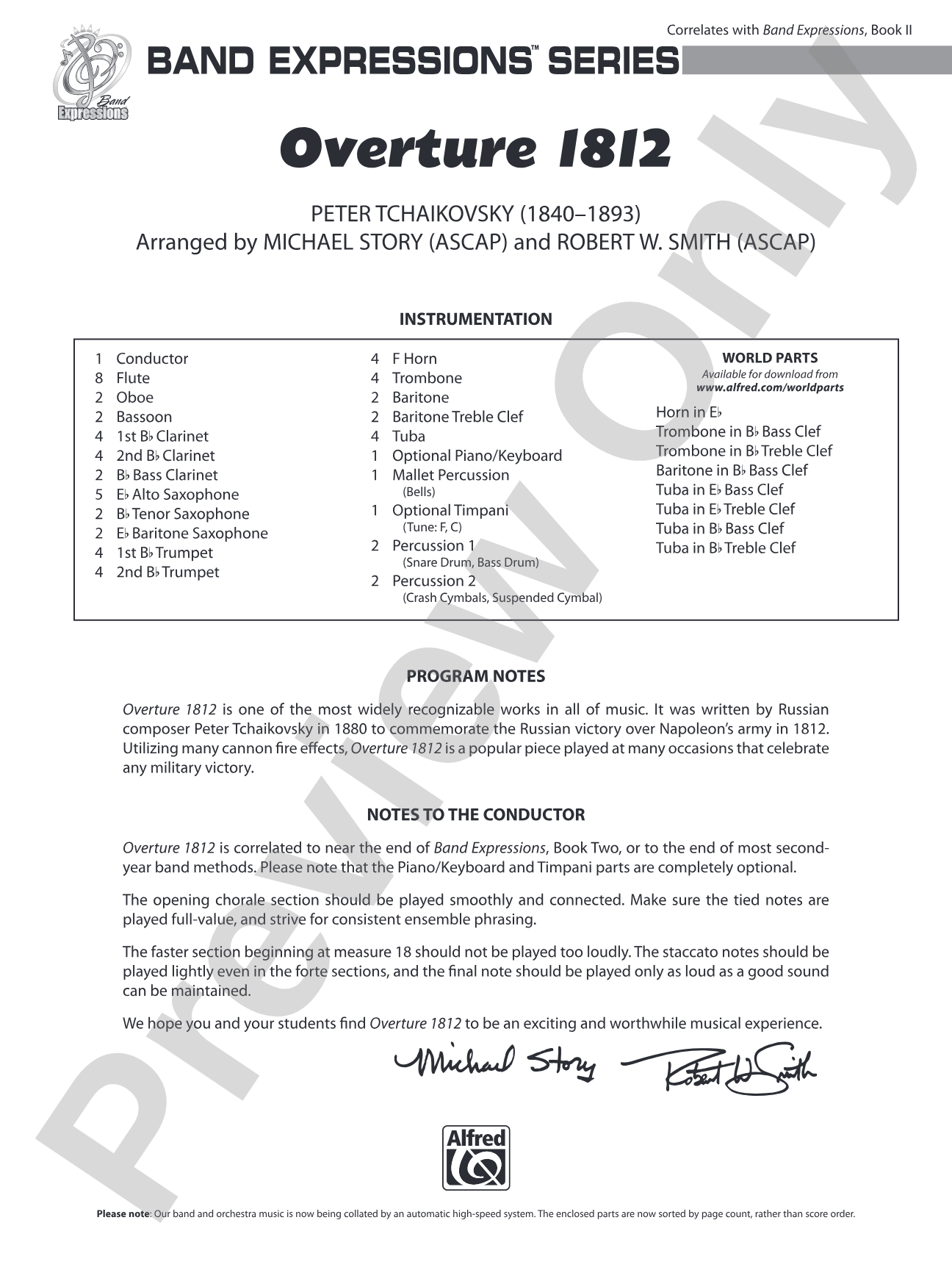 Overture 1812: Score