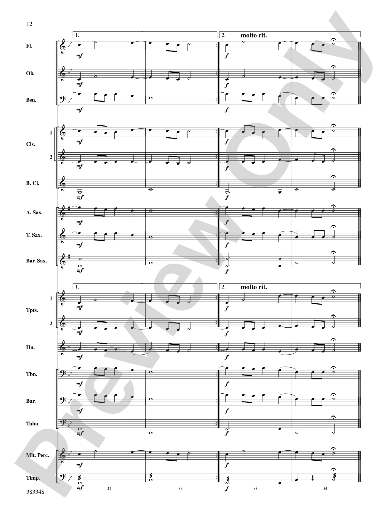 Chorale and Fugue: Concert Band Conductor Score & Parts