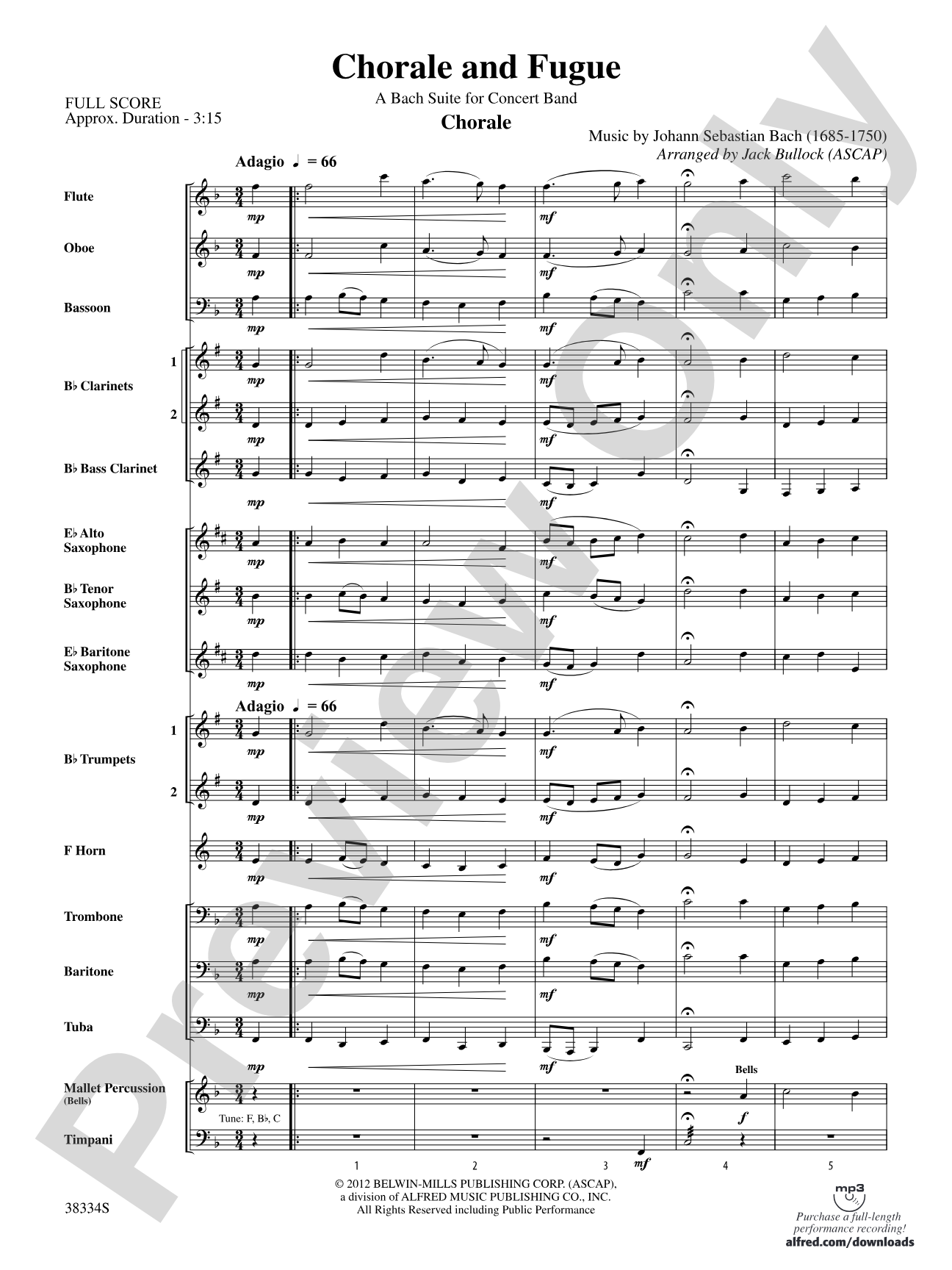 Chorale and Fugue: Concert Band Conductor Score & Parts