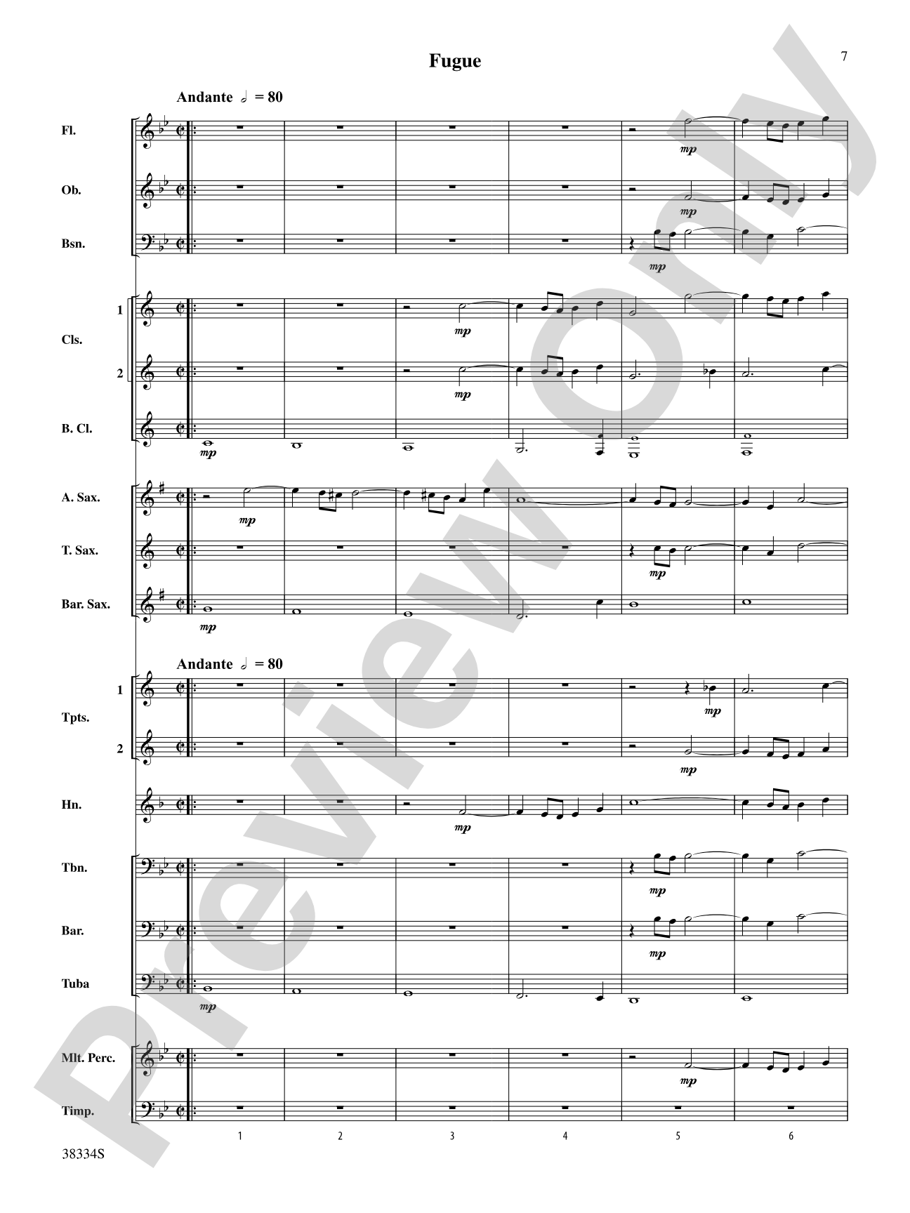 Chorale and Fugue: Concert Band Conductor Score & Parts
