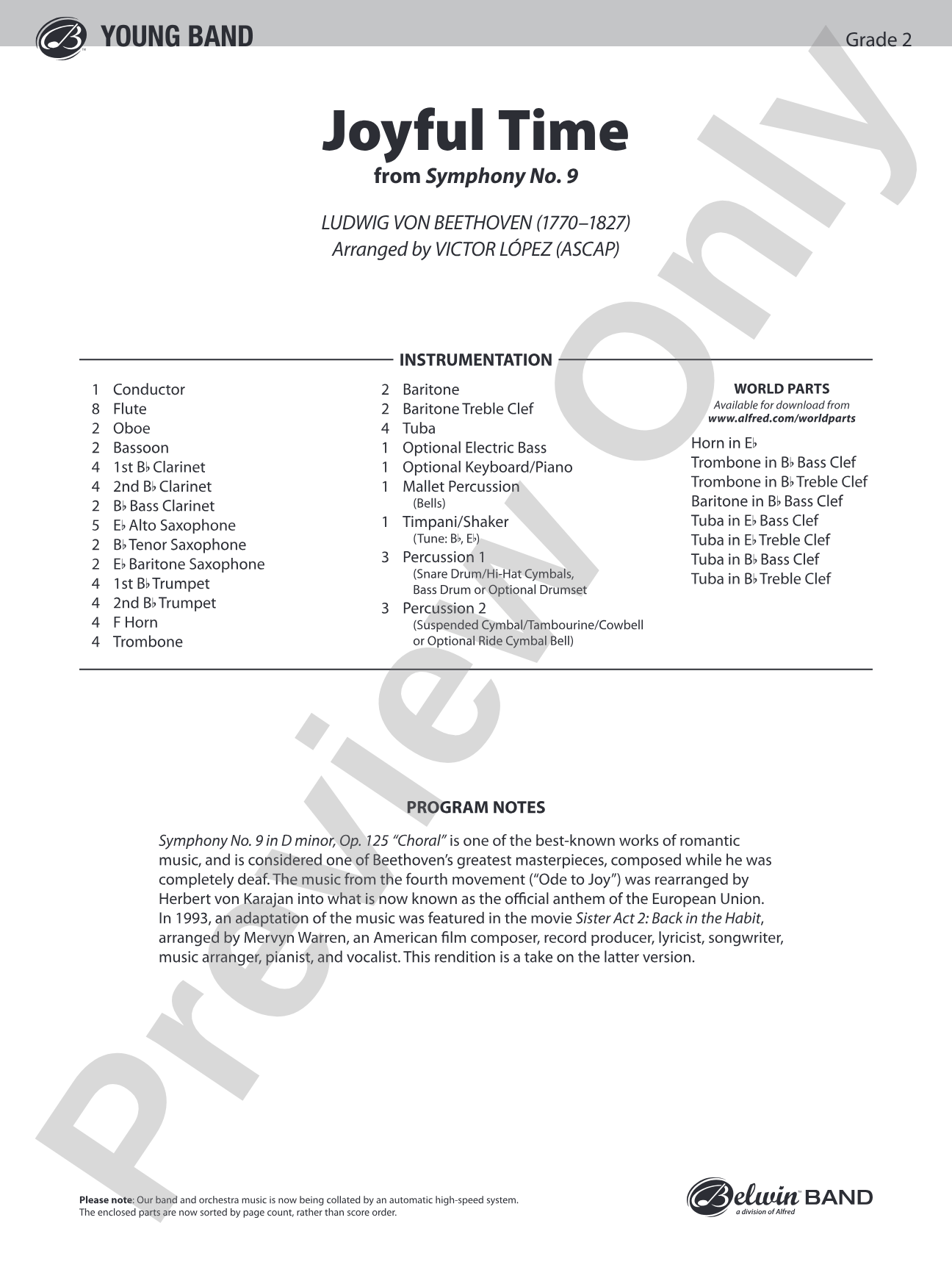 Joyful Time: Concert Band Conductor Score & Parts