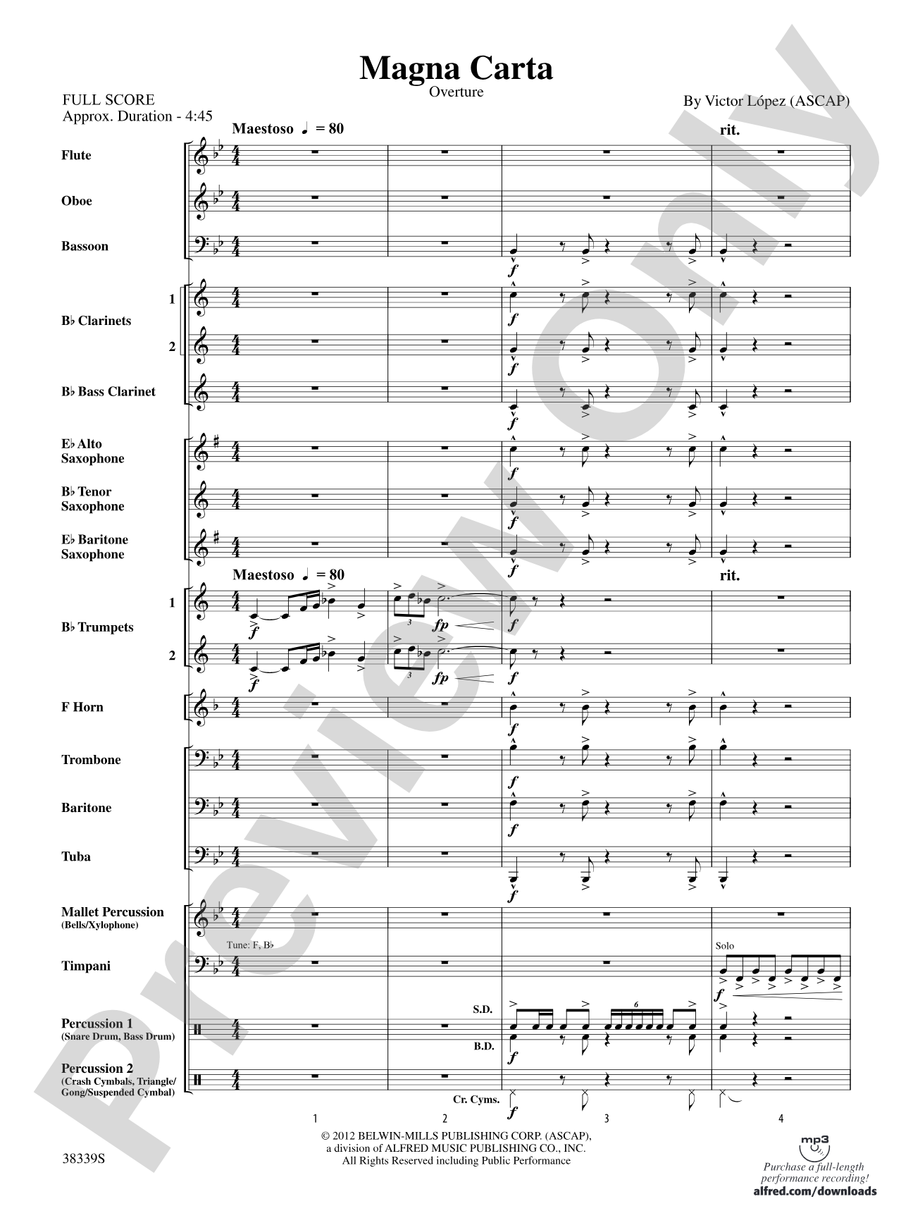 Magna Carta: Concert Band Conductor Score & Parts