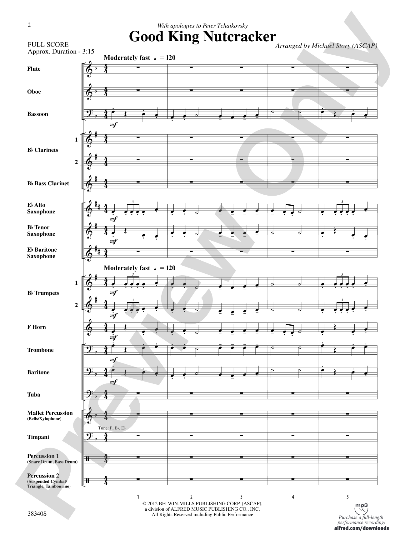 Good King Nutcracker: Concert Band Conductor Score & Parts