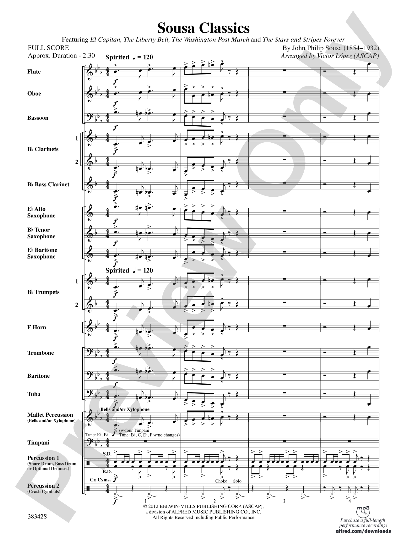 Sousa Classics: Concert Band Conductor Score & Parts