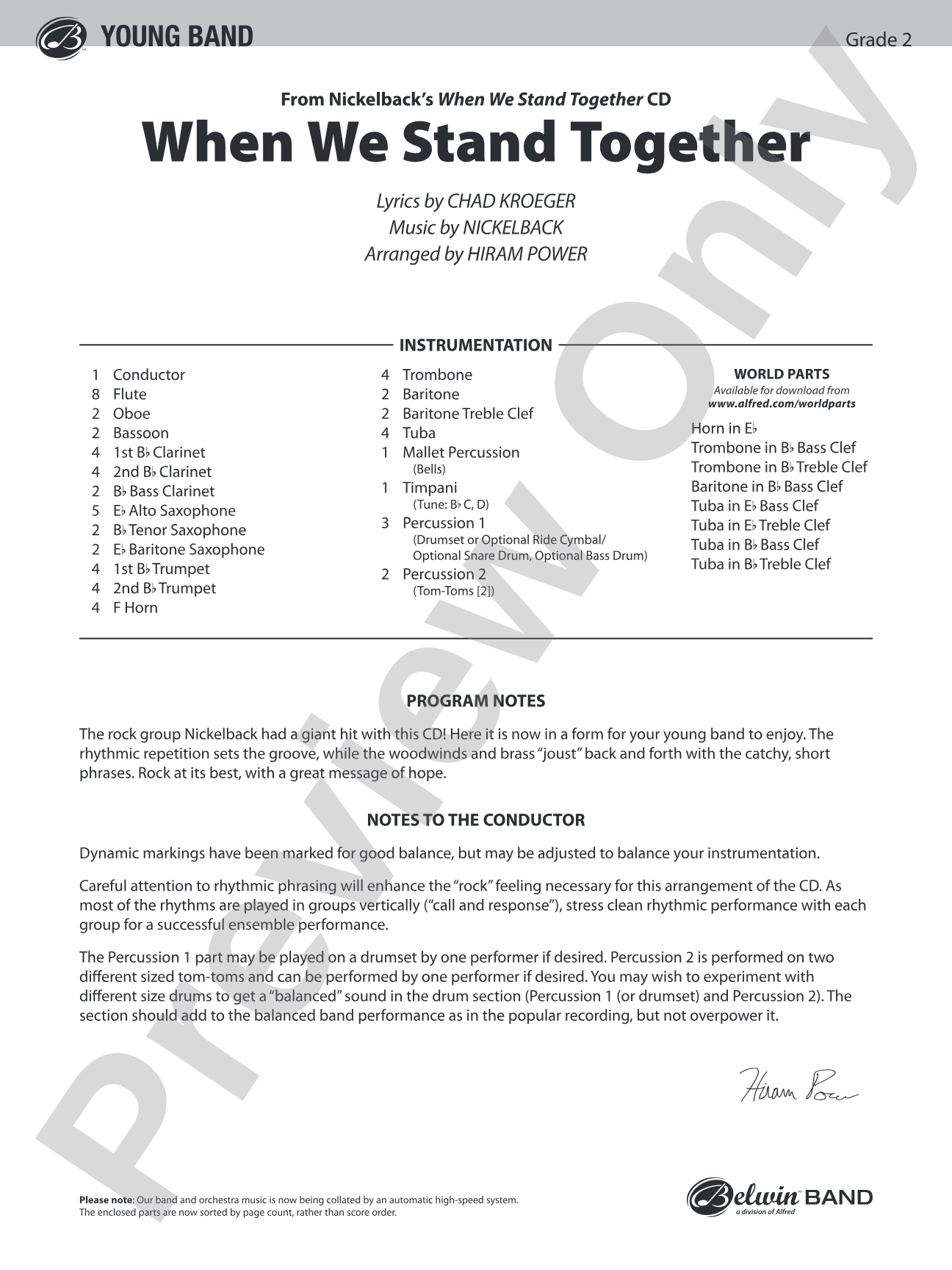 When We Stand Together: Concert Band Conductor Score & Parts