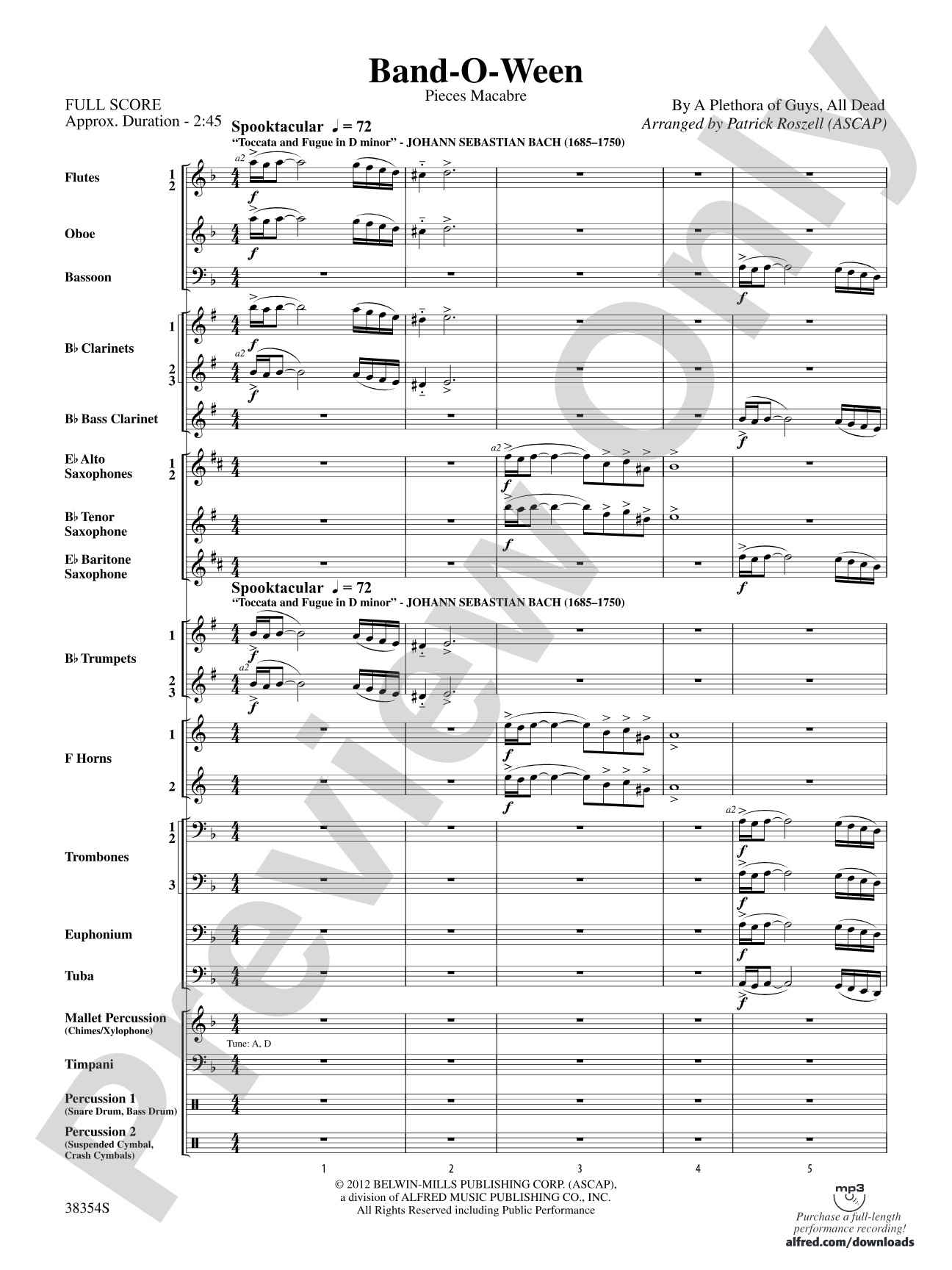 Band-O-Ween: Concert Band Conductor Score & Parts