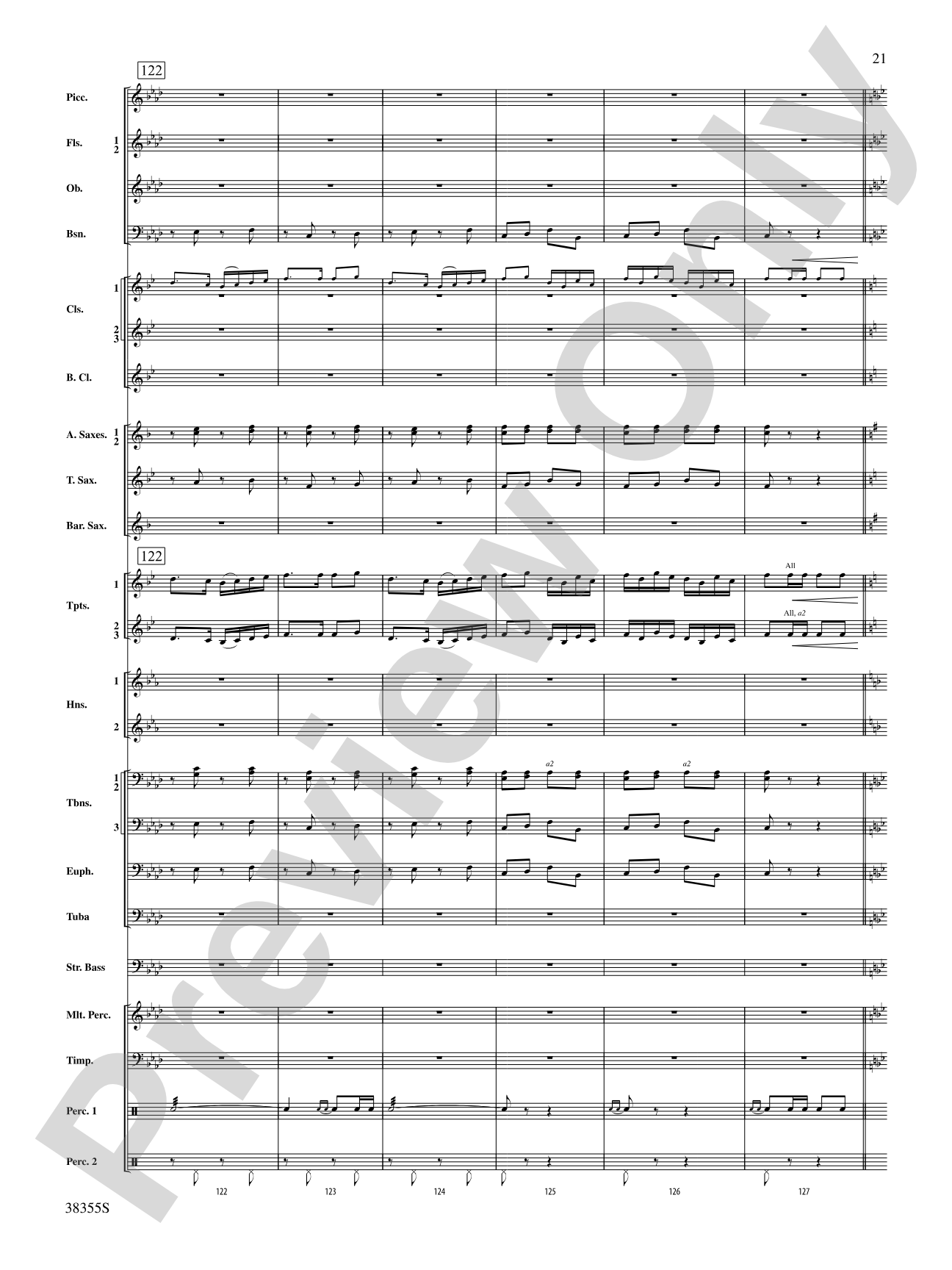 Dubinushka, Op. 62: Concert Band Conductor Score & Parts