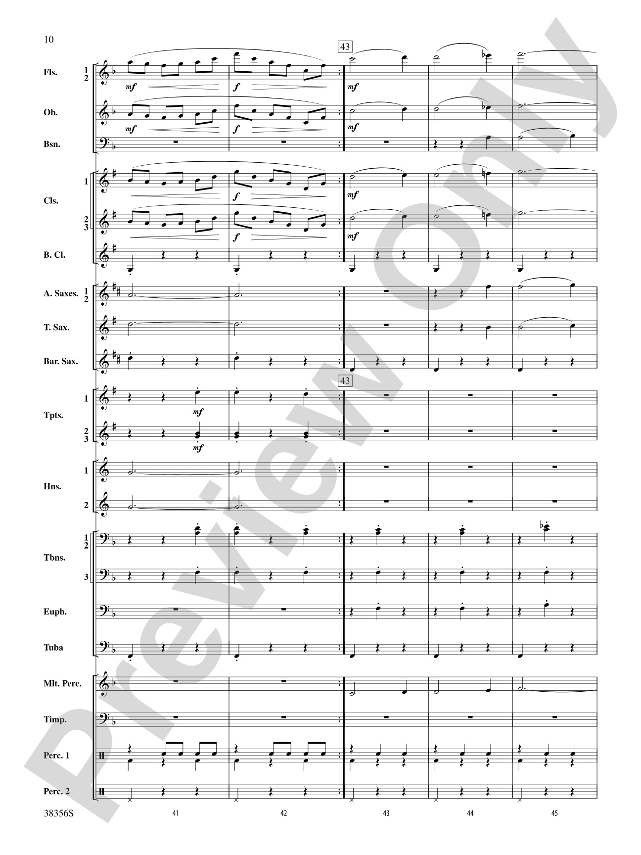 Barcarolle (from The Tales of Hoffman): Concert Band Conductor Score & Parts