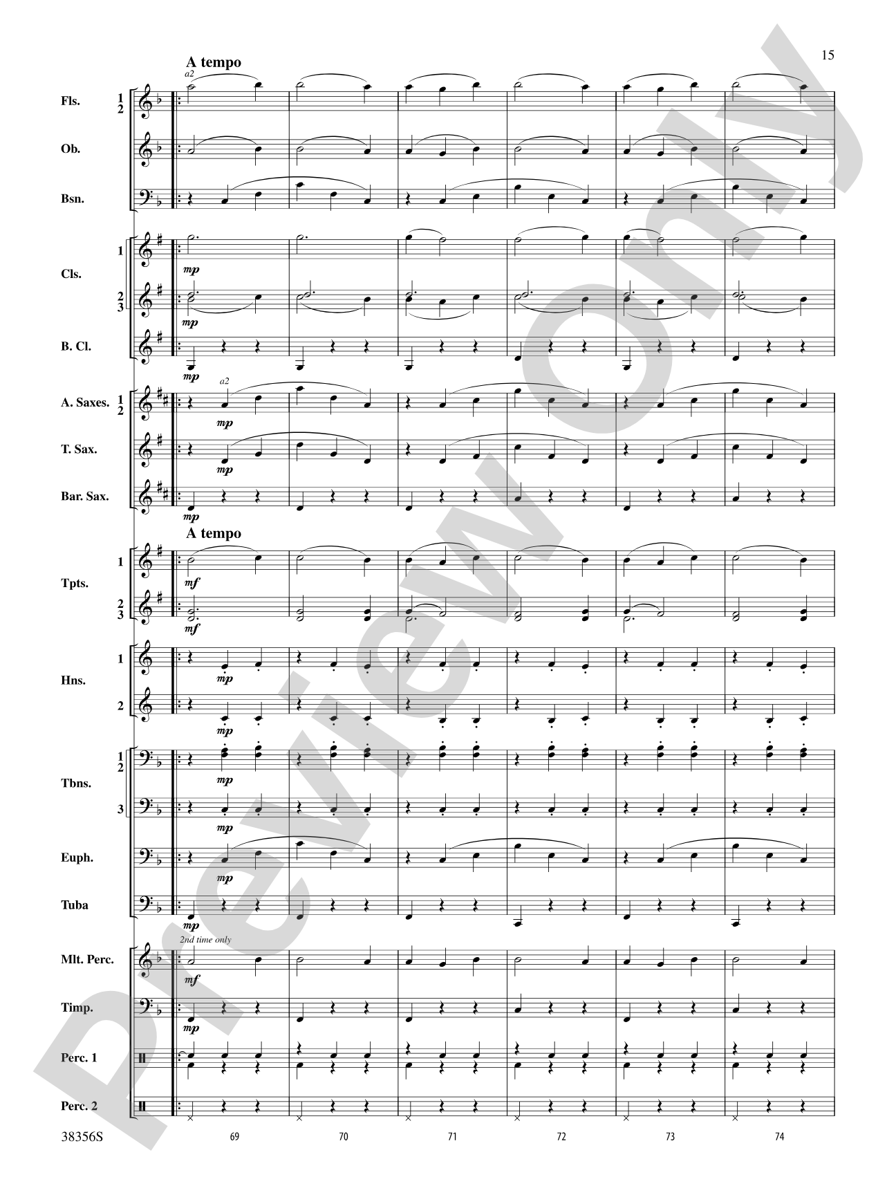 Barcarolle (from The Tales of Hoffman): Concert Band Conductor Score & Parts