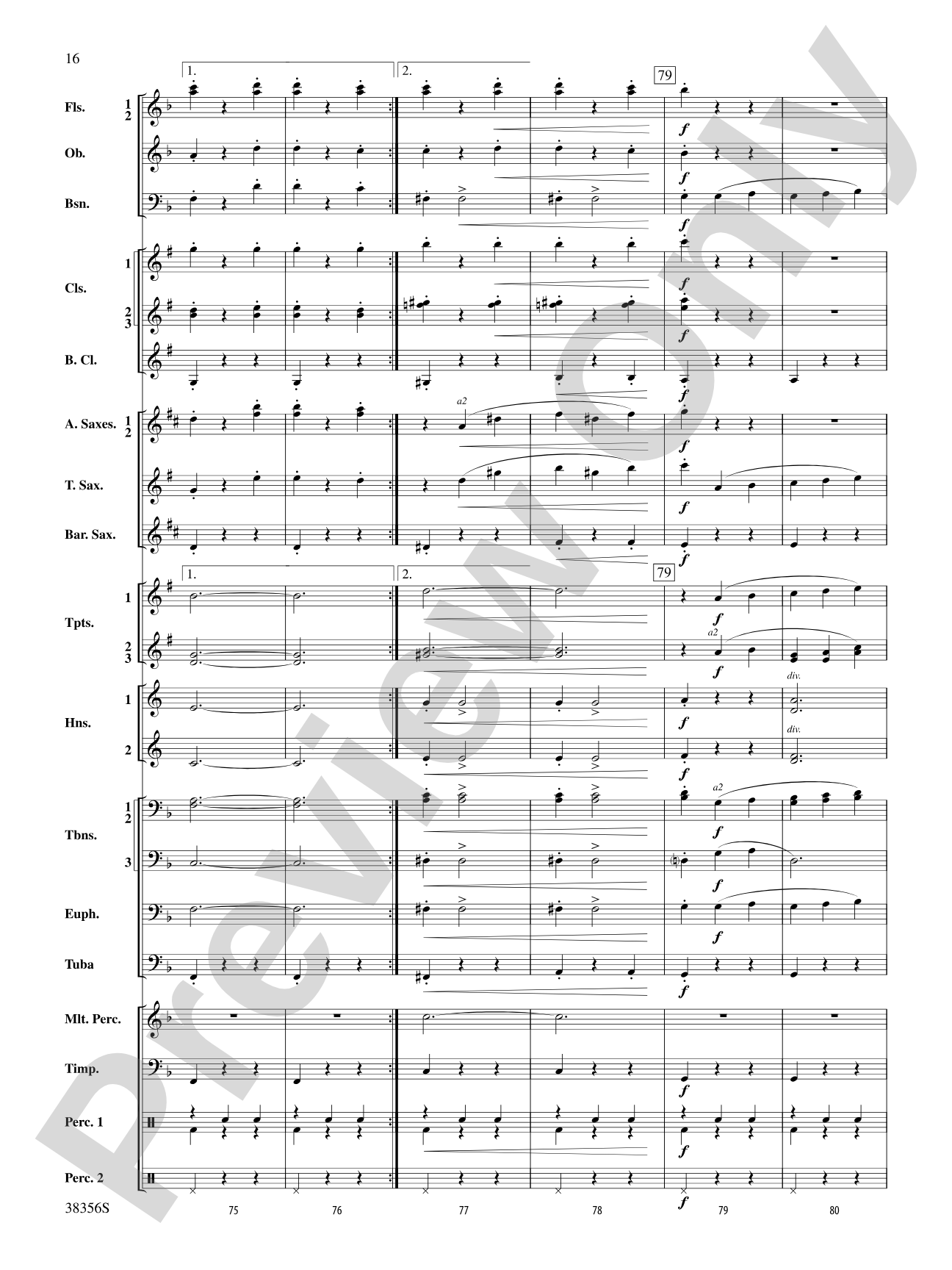 Barcarolle (from The Tales of Hoffman): Concert Band Conductor Score & Parts