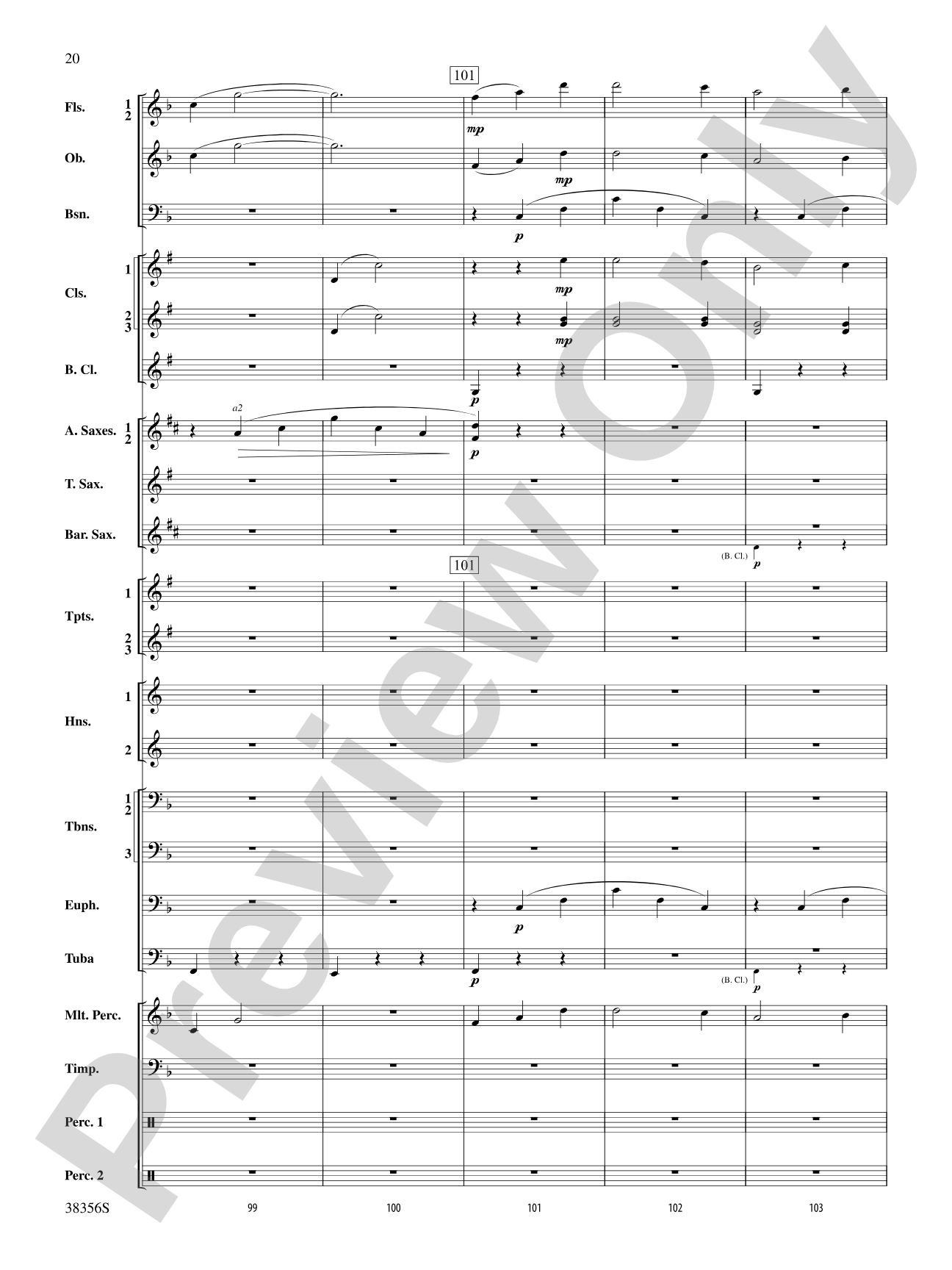 Barcarolle (from The Tales of Hoffman): Concert Band Conductor Score & Parts