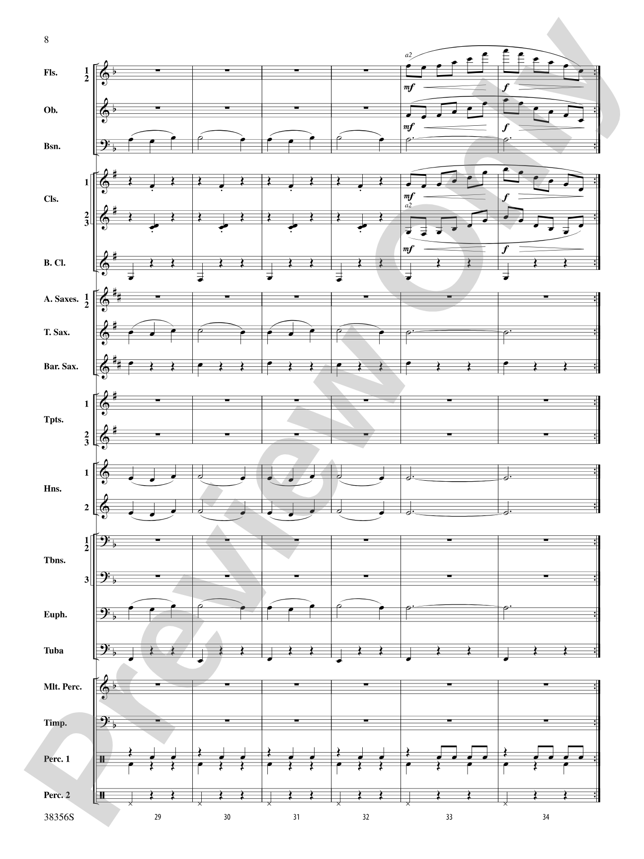 Barcarolle (from The Tales of Hoffman): Concert Band Conductor Score & Parts