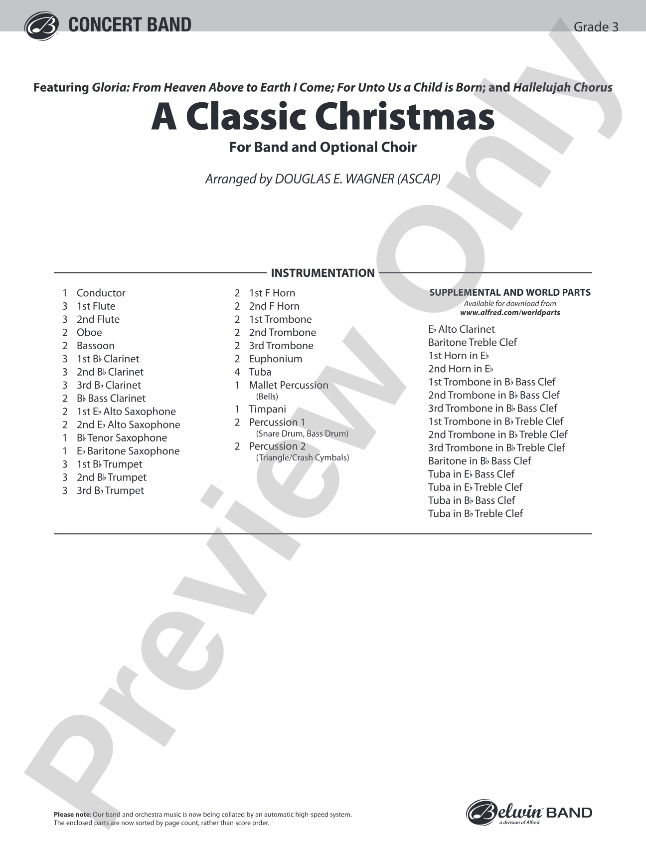 A Classic Christmas: Concert Band Conductor Score & Parts