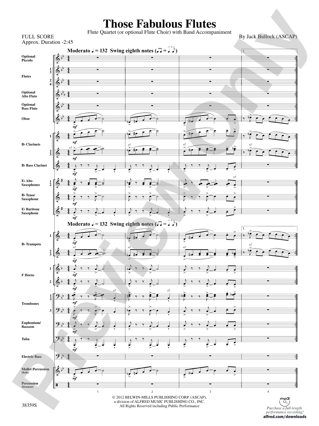 Those Fabulous Flutes: Concert Band Conductor Score & Parts