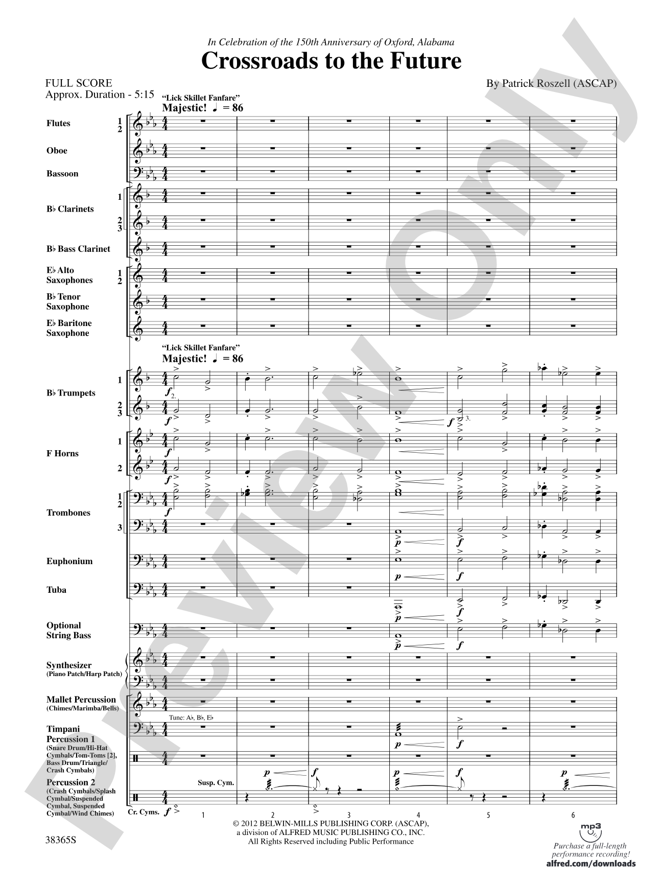 Crossroads to the Future: Concert Band Conductor Score & Parts