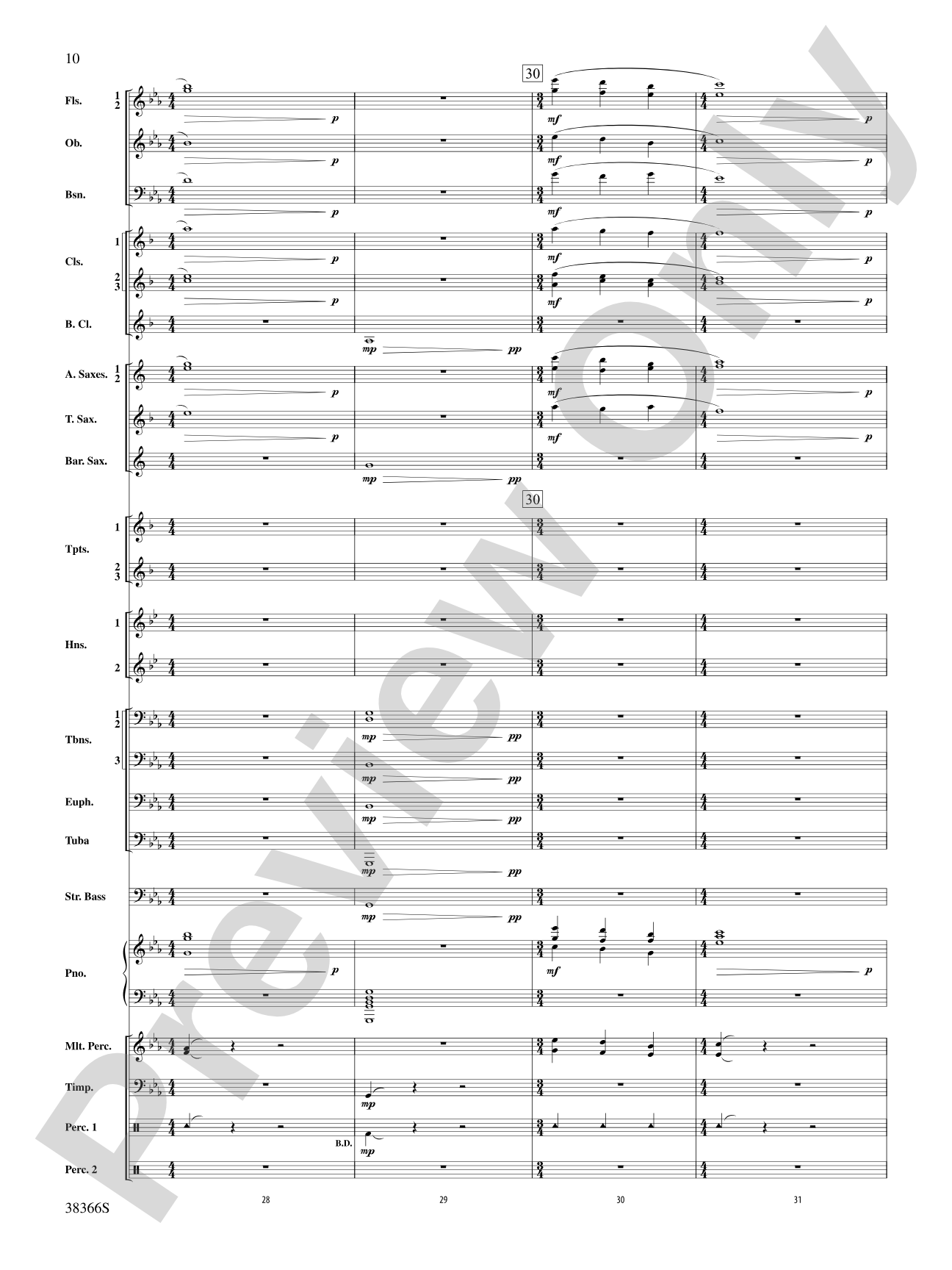 October Farewell: Concert Band Conductor Score & Parts