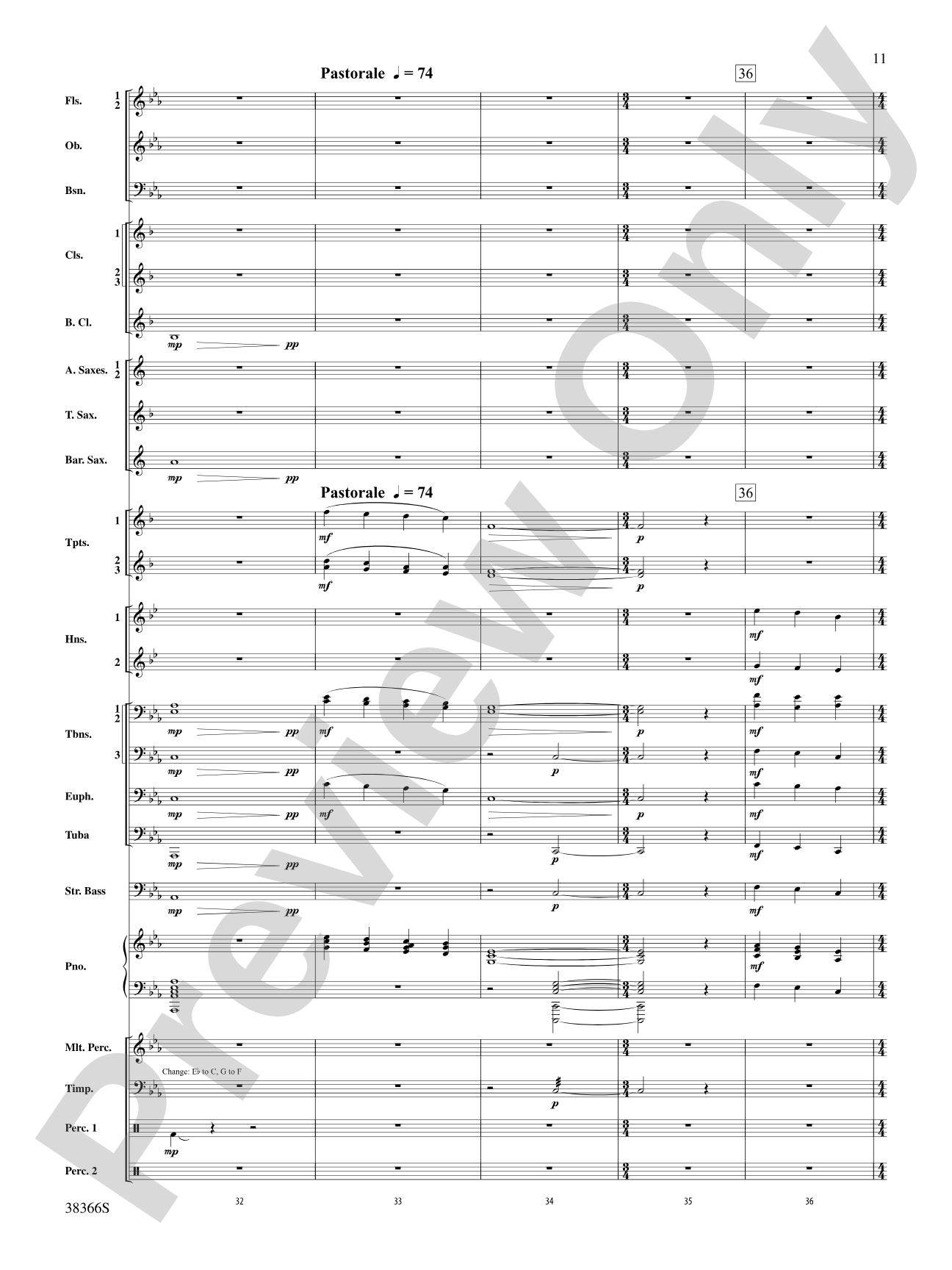 October Farewell: Concert Band Conductor Score & Parts
