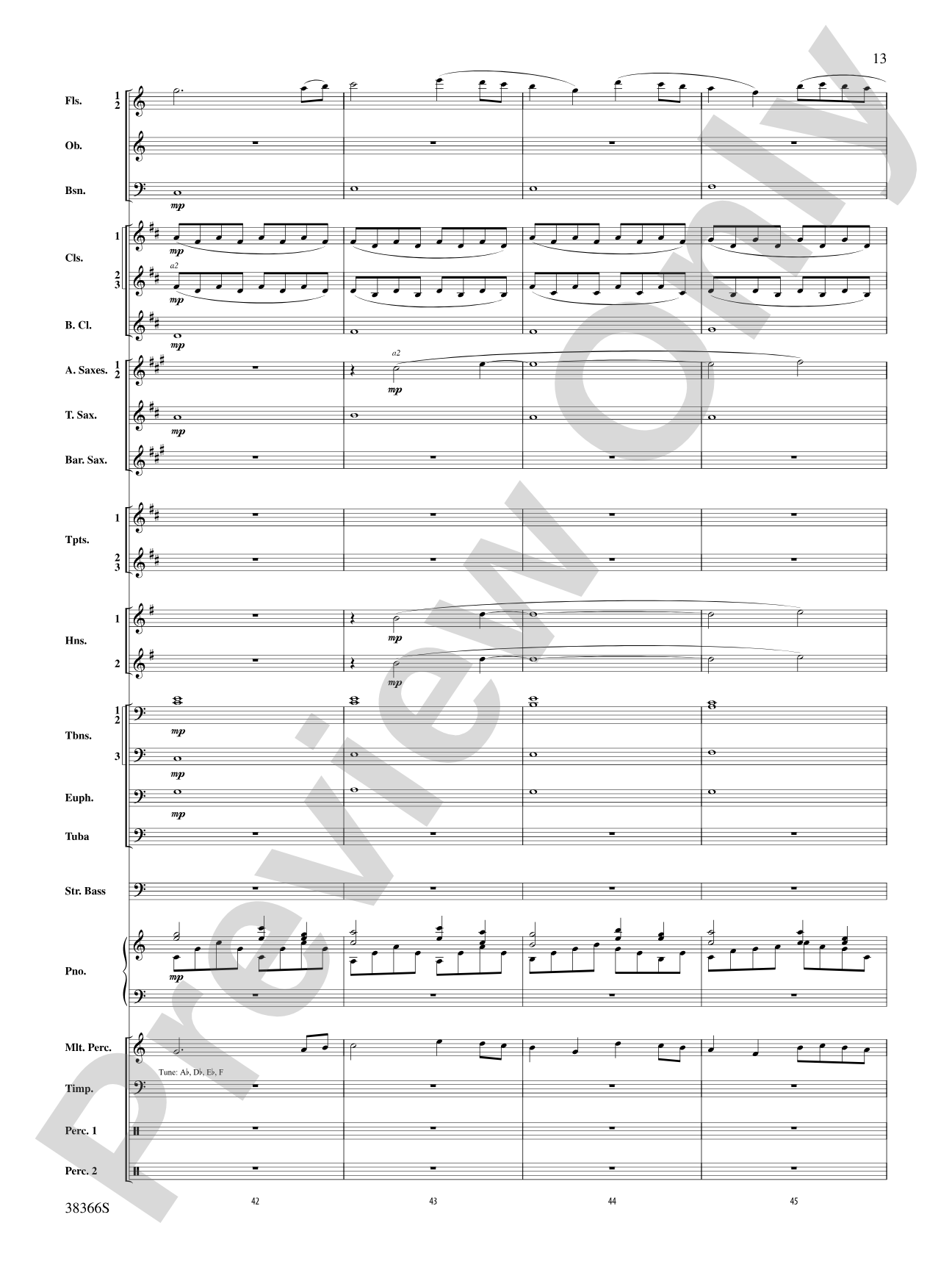 October Farewell: Concert Band Conductor Score & Parts