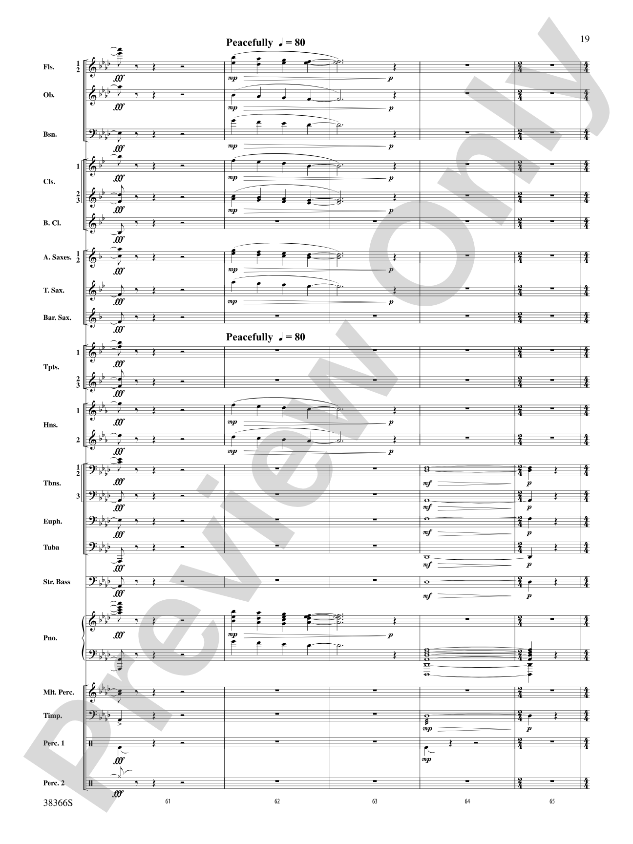 October Farewell: Concert Band Conductor Score & Parts