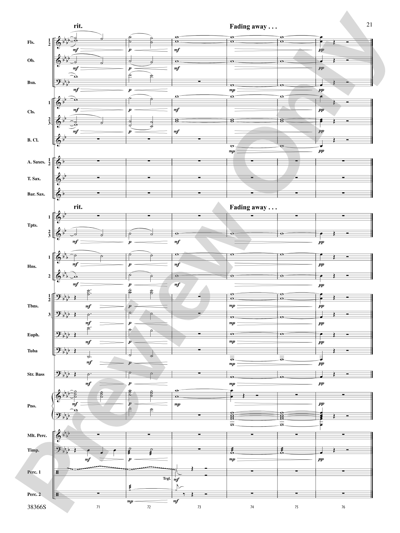 October Farewell: Concert Band Conductor Score & Parts