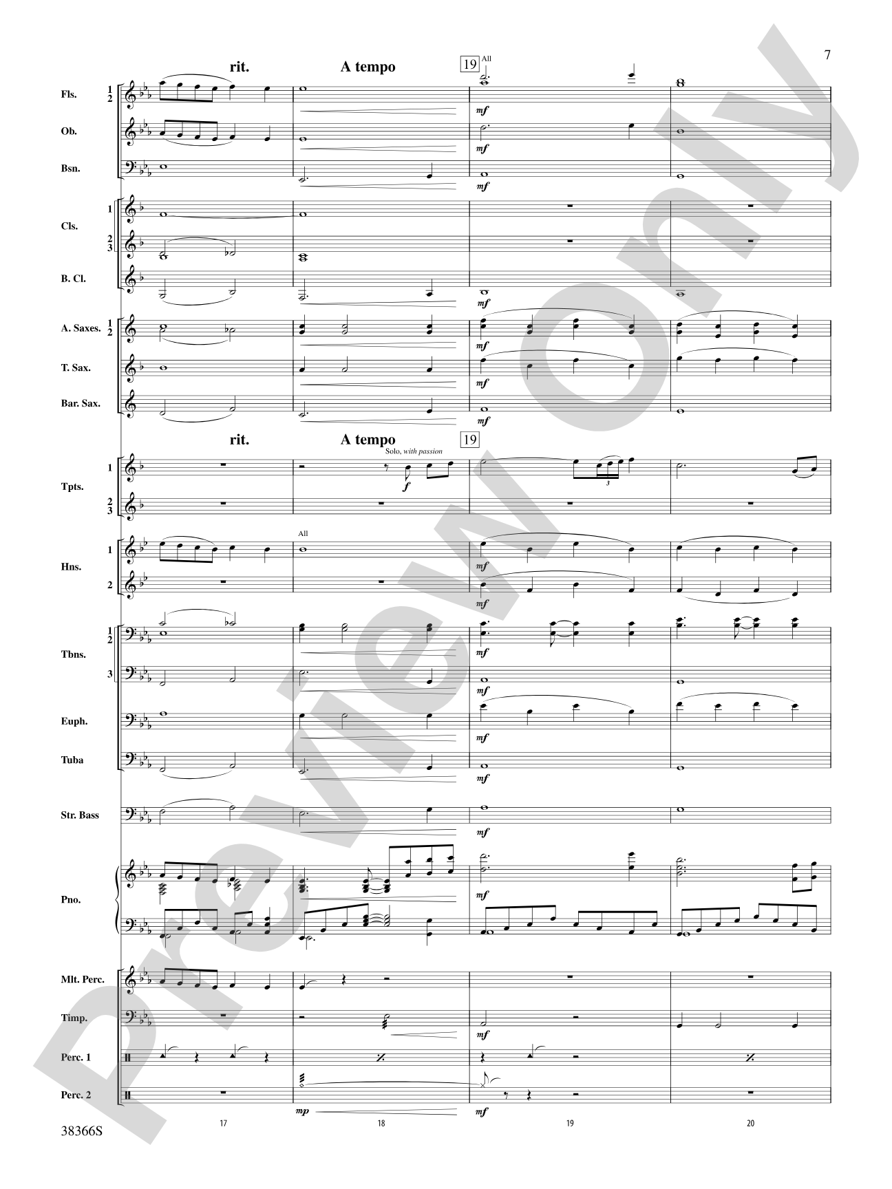 October Farewell: Concert Band Conductor Score & Parts
