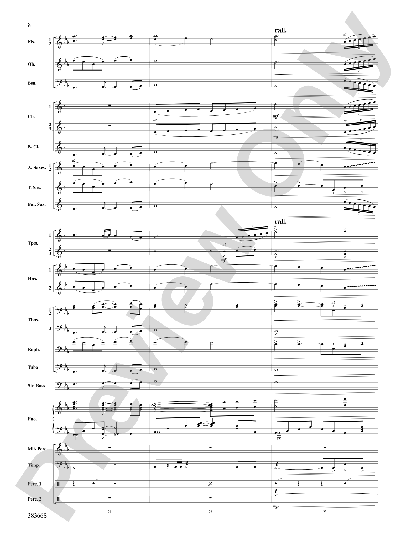 October Farewell: Concert Band Conductor Score & Parts
