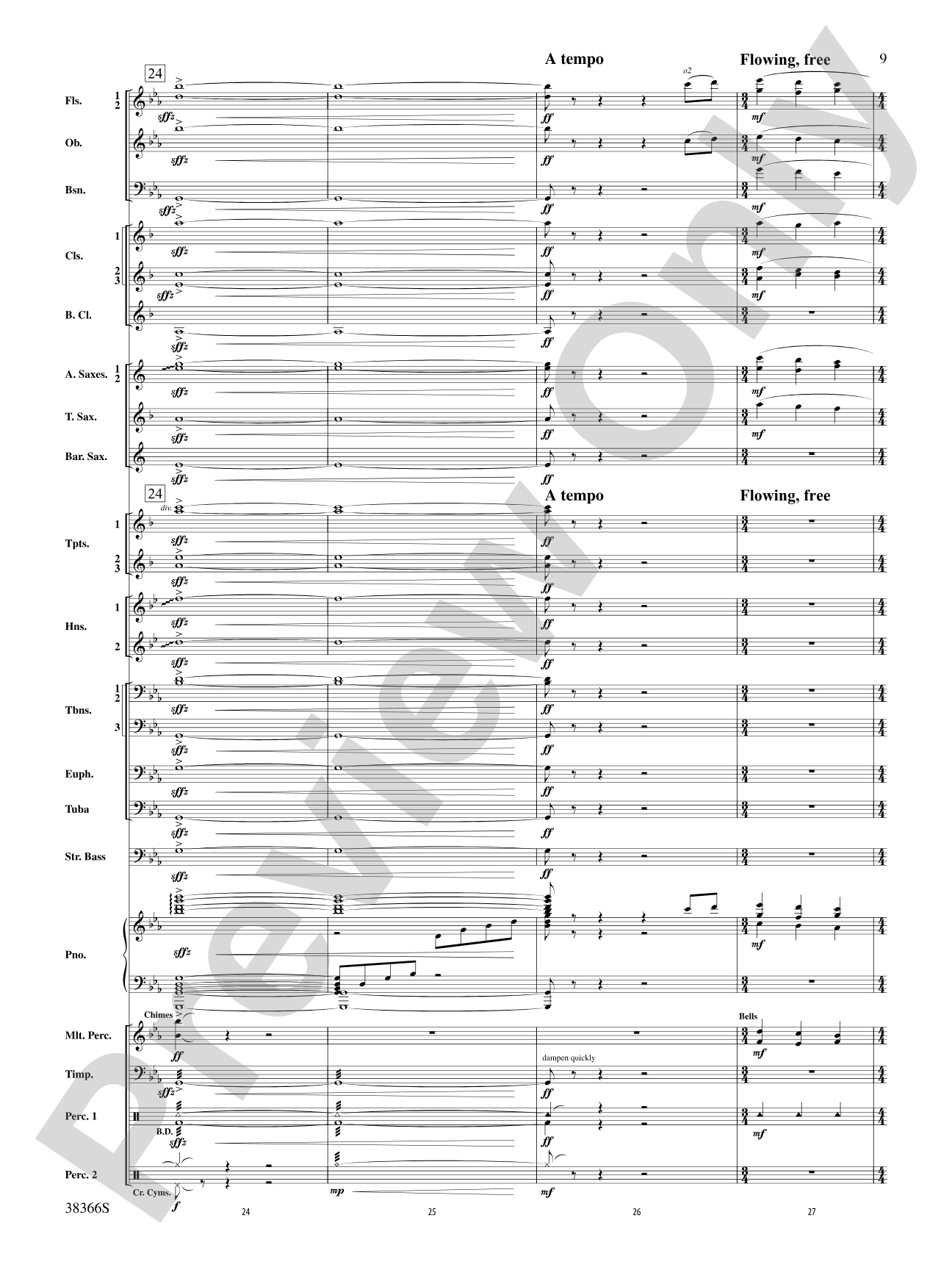 October Farewell: Concert Band Conductor Score & Parts