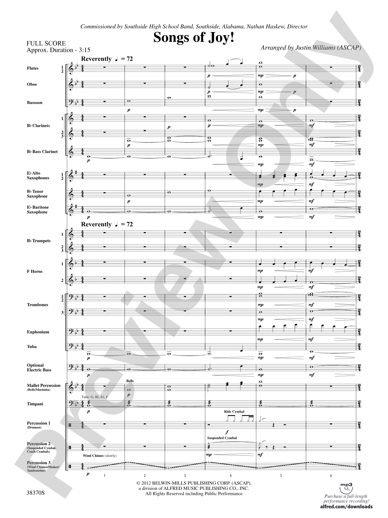 Songs of Joy!: Concert Band Conductor Score & Parts