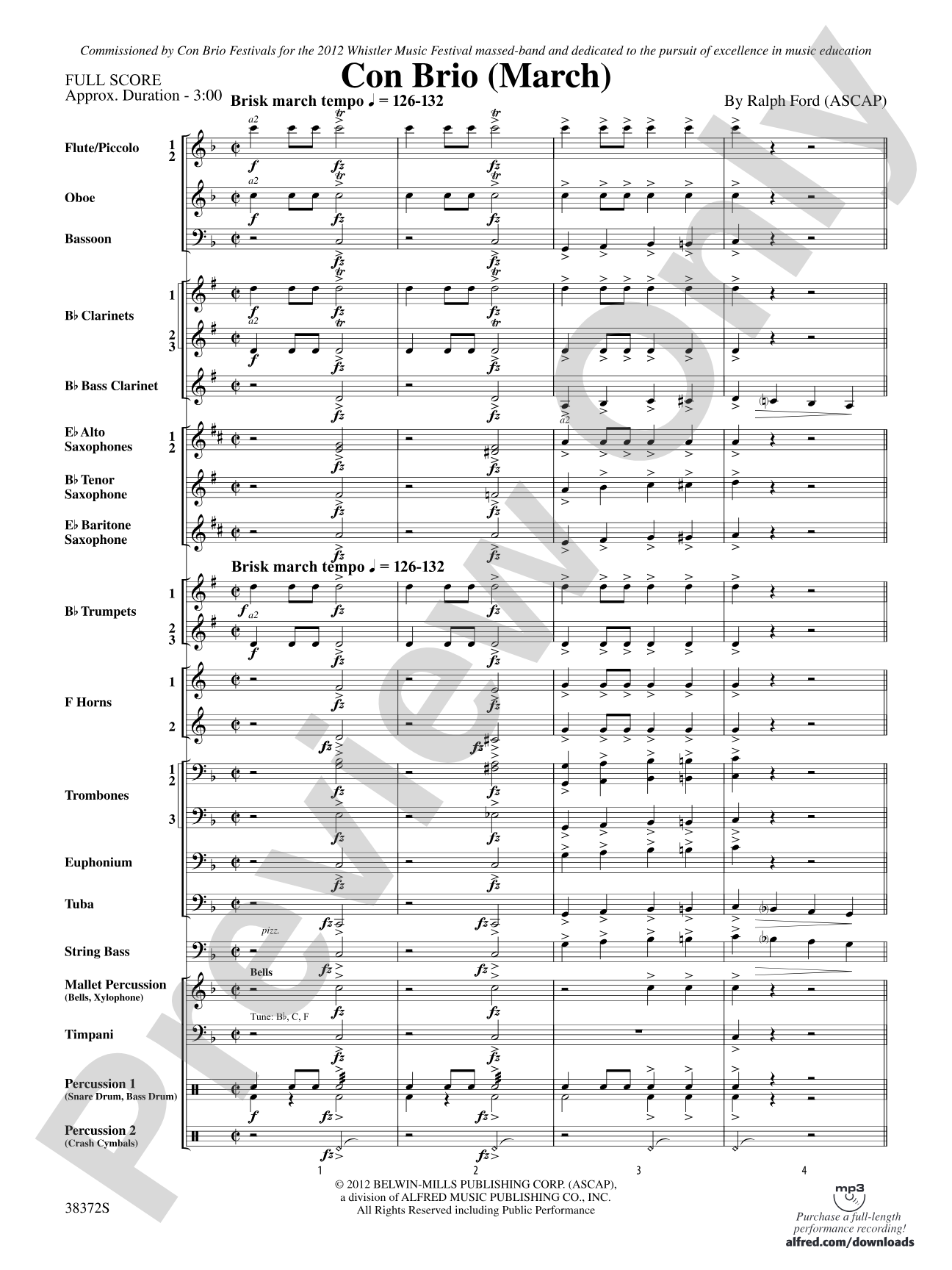Con Brio: Concert Band Conductor Score & Parts