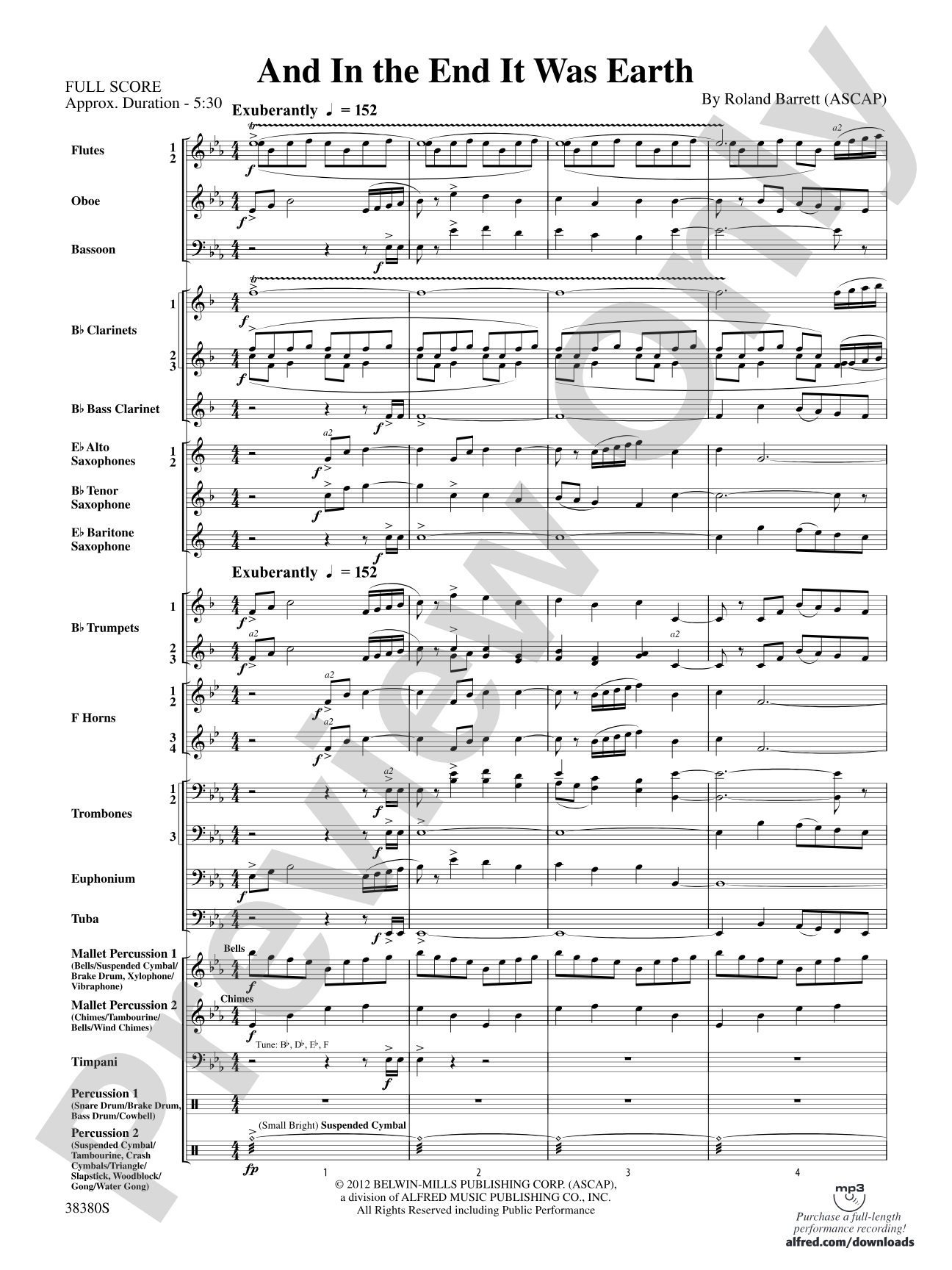 And in the End It Was Earth: Concert Band Conductor Score & Parts