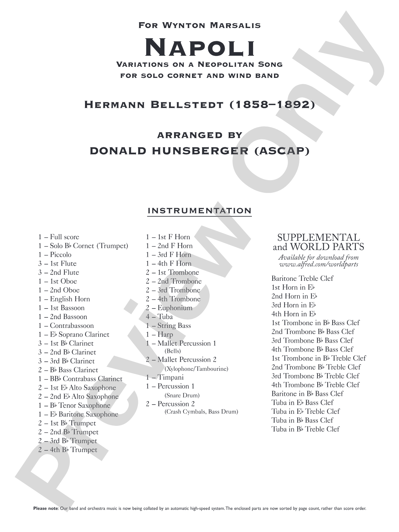 Napoli: Concert Band Conductor Score & Parts