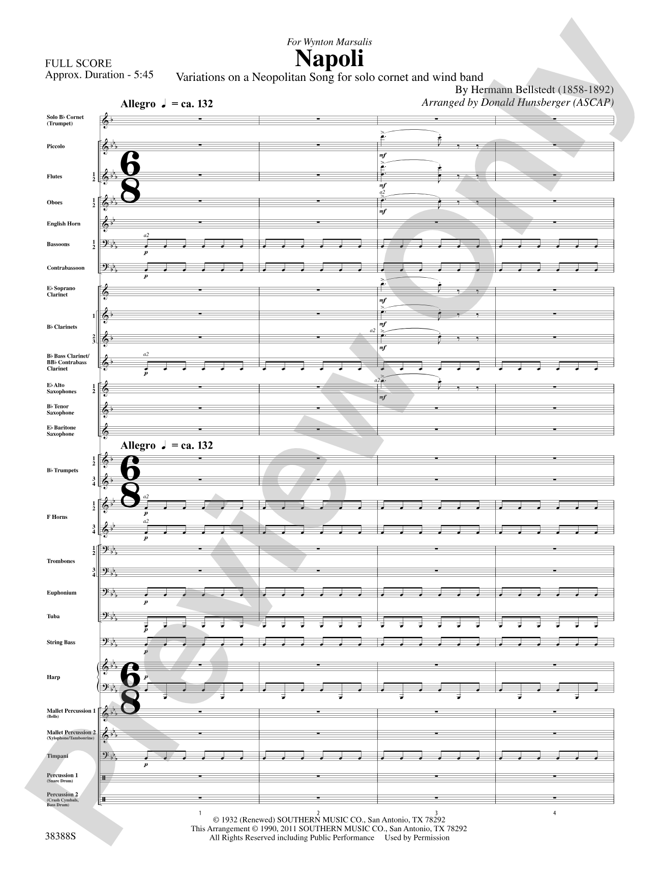 Napoli: Concert Band Conductor Score & Parts