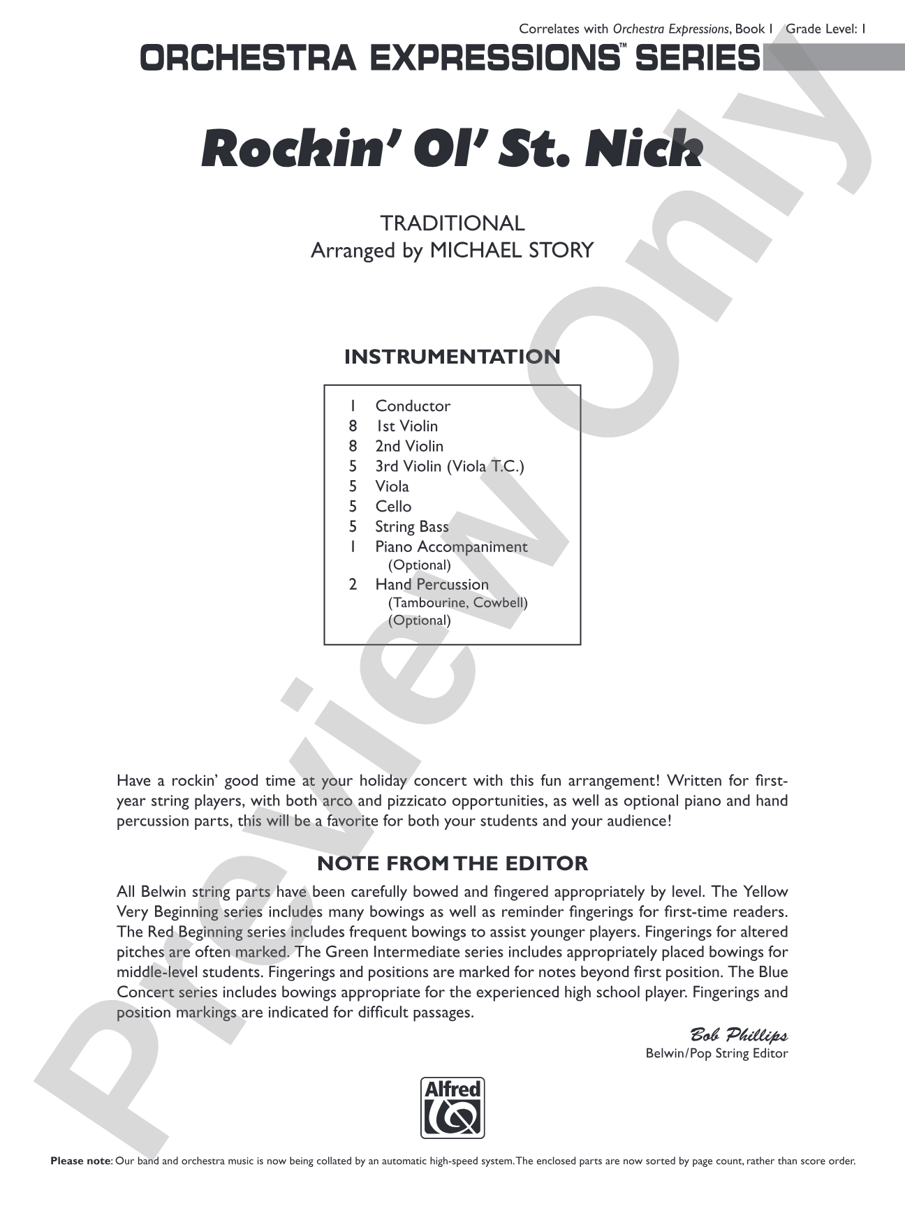 Rockin' Ol' St. Nick: String Orchestra Conductor Score & Parts