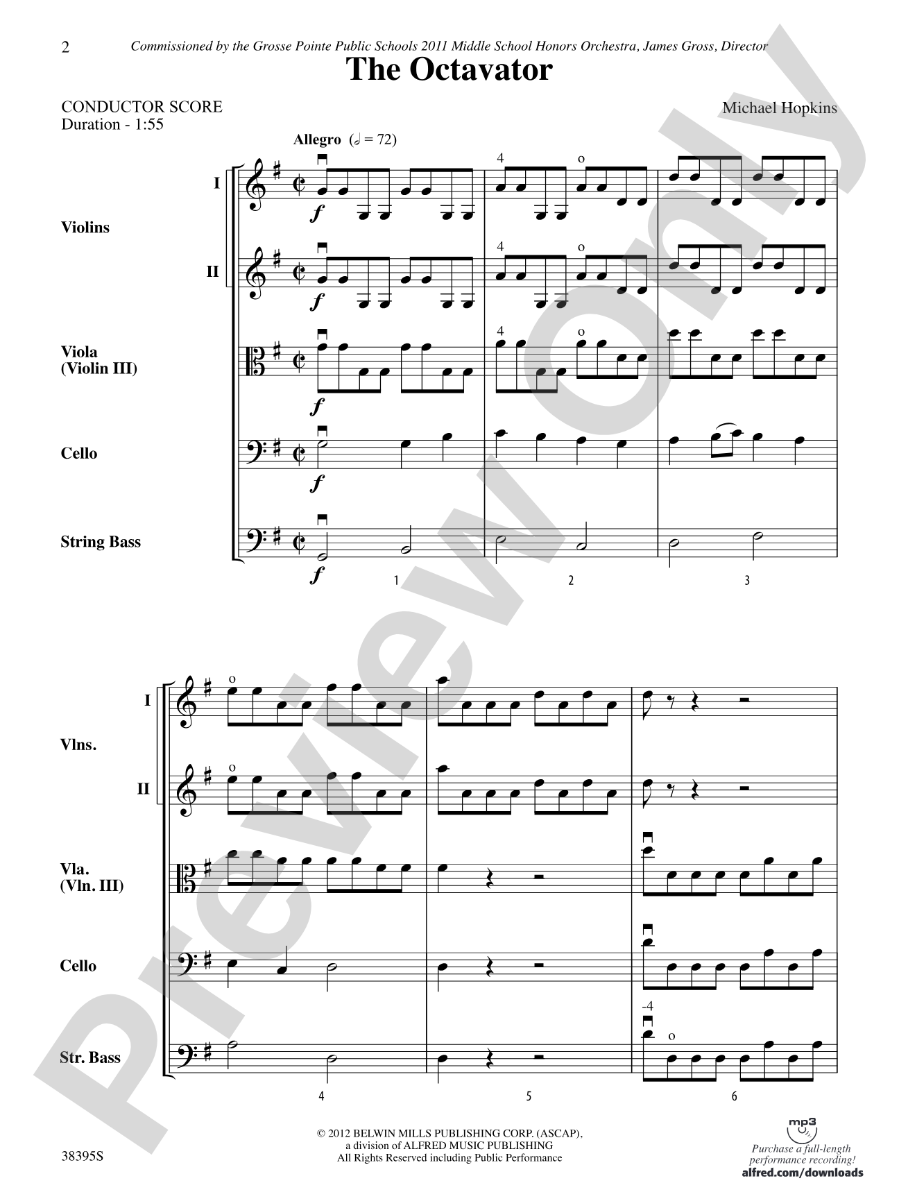 The Octavator: String Orchestra Conductor Score & Parts