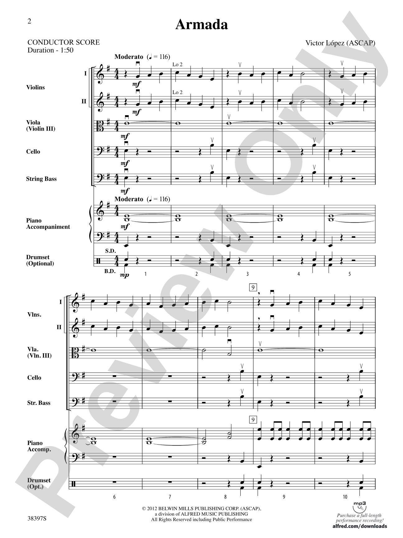 Armada: String Orchestra Conductor Score & Parts