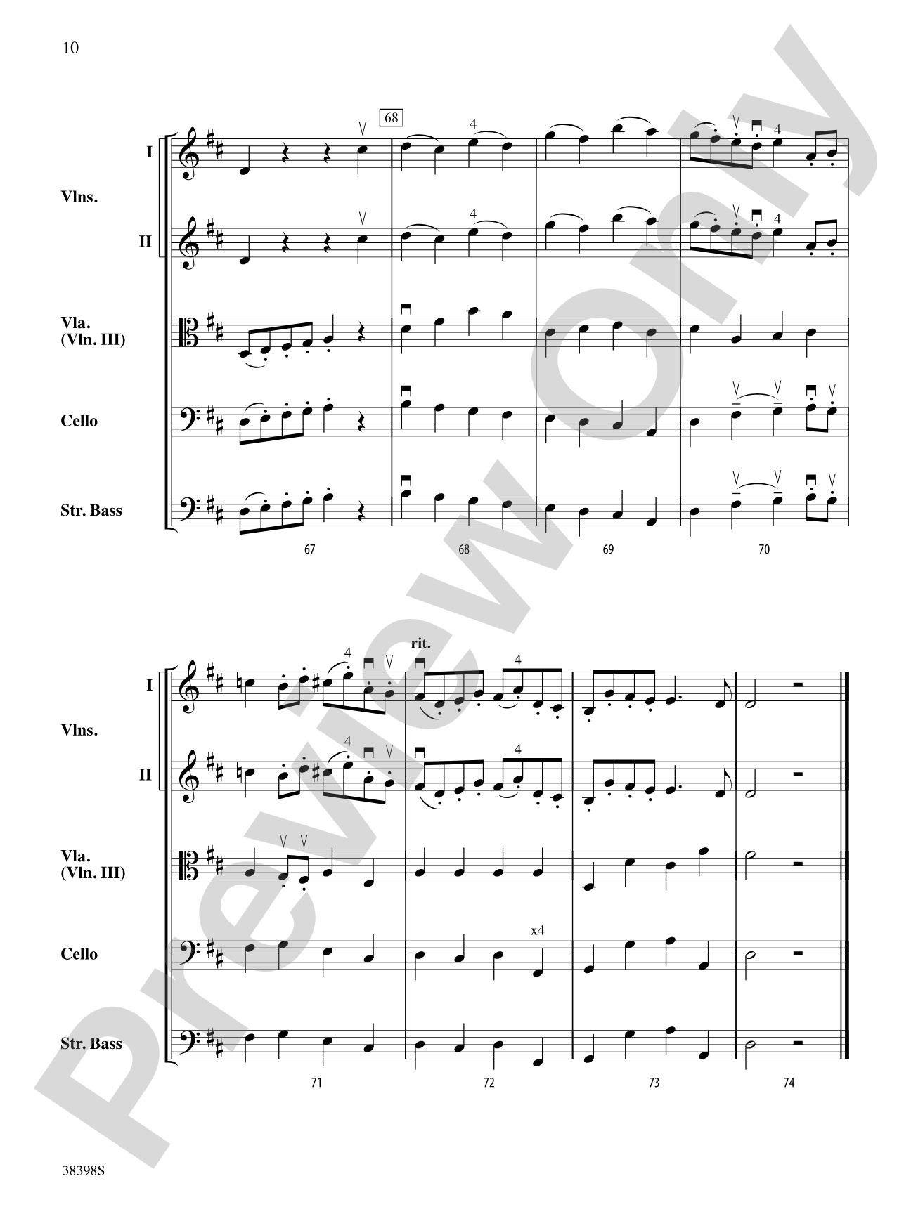 Eine Kleine Bachmusik (from Brandenburg Concerto No. 5 in D Major): String Orchestra Conductor Score & Parts