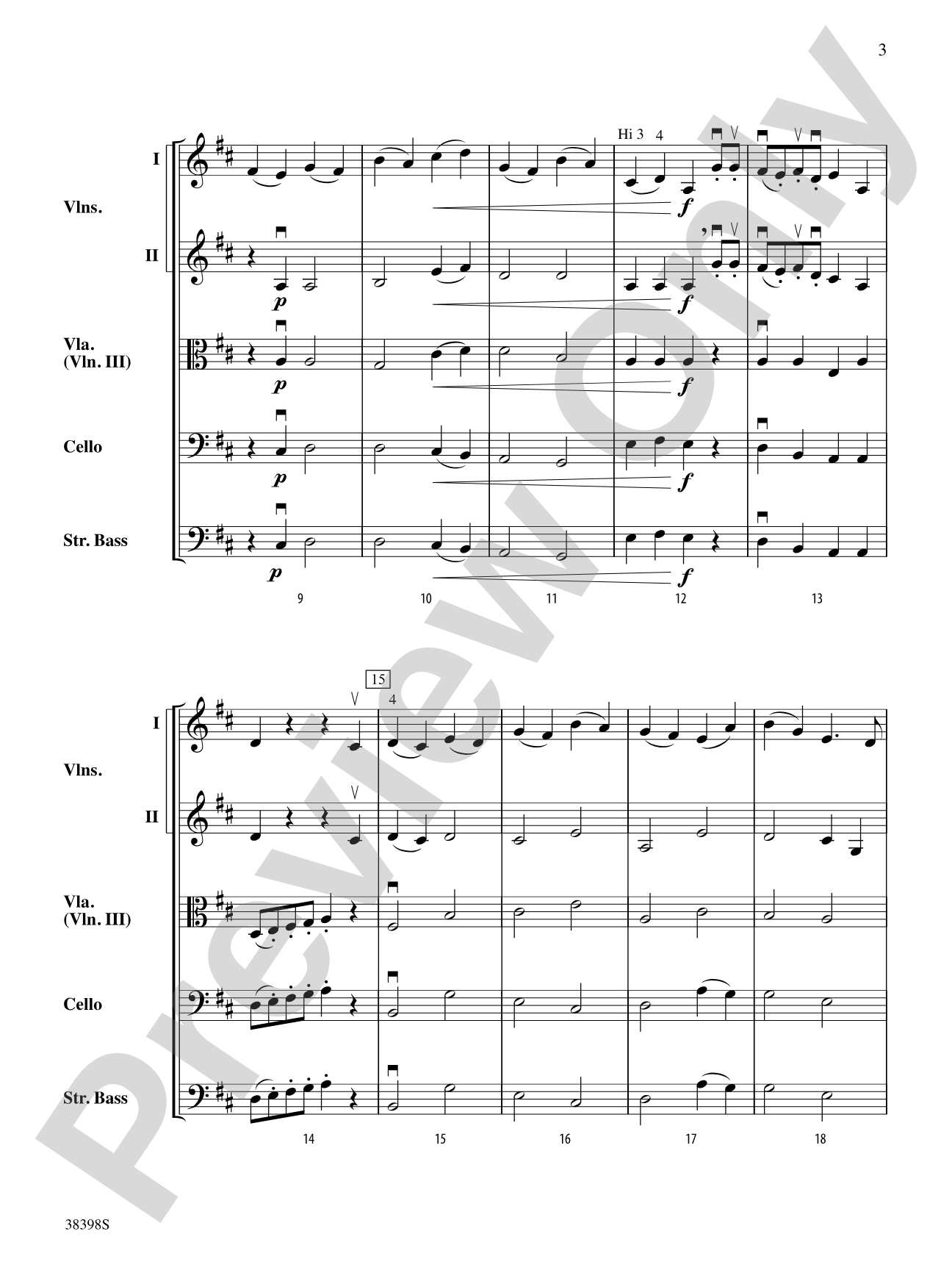 Eine Kleine Bachmusik (from Brandenburg Concerto No. 5 in D Major): String Orchestra Conductor Score & Parts
