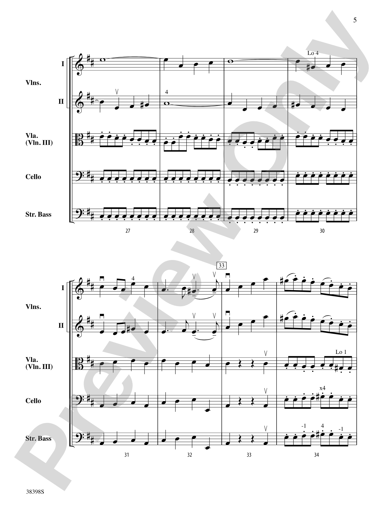 Eine Kleine Bachmusik (from Brandenburg Concerto No. 5 in D Major): String Orchestra Conductor Score & Parts