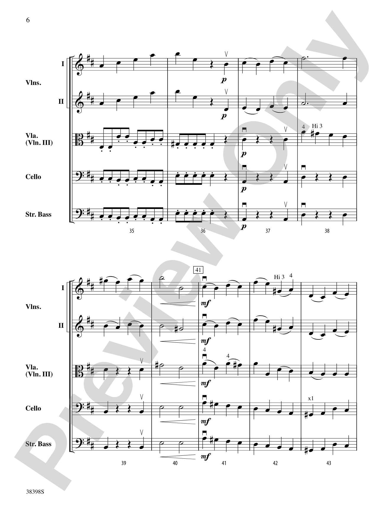 Eine Kleine Bachmusik (from Brandenburg Concerto No. 5 in D Major): String Orchestra Conductor Score & Parts