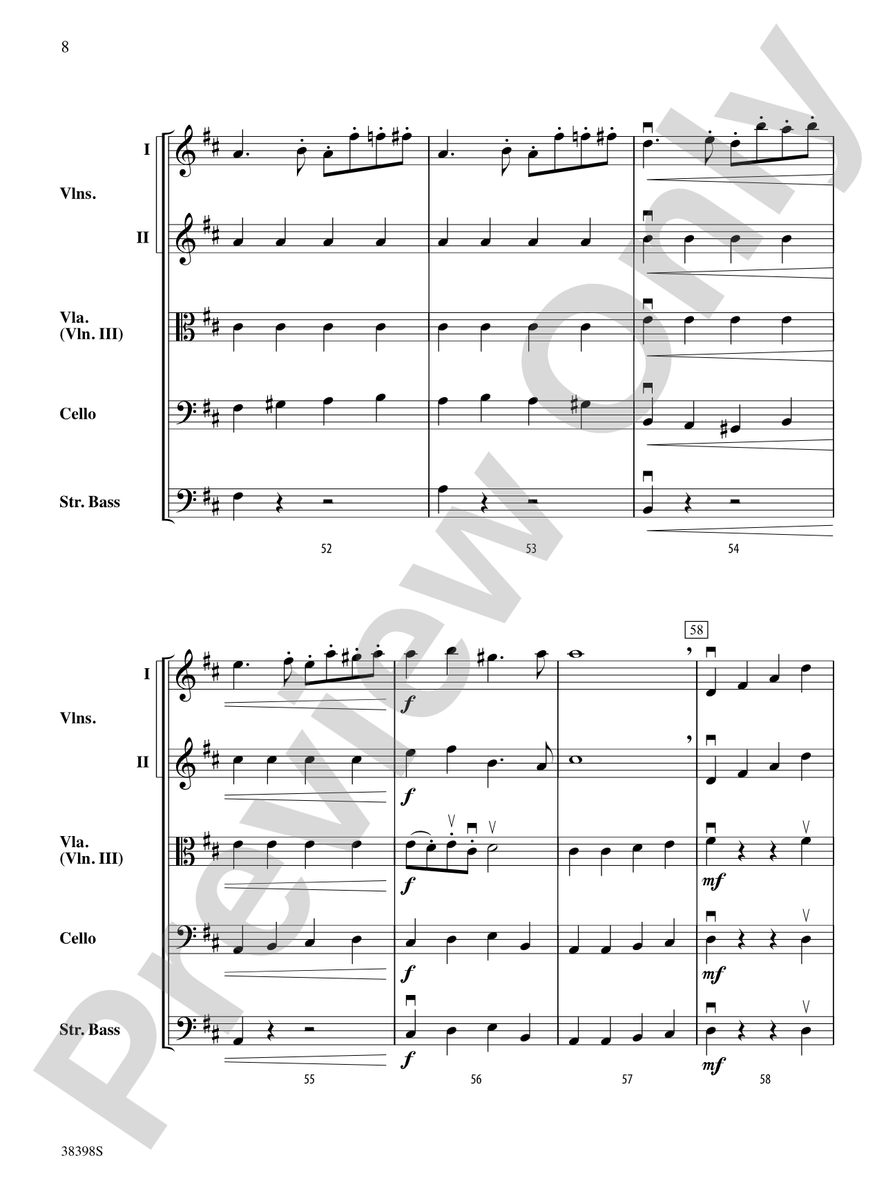 Eine Kleine Bachmusik (from Brandenburg Concerto No. 5 in D Major): String Orchestra Conductor Score & Parts